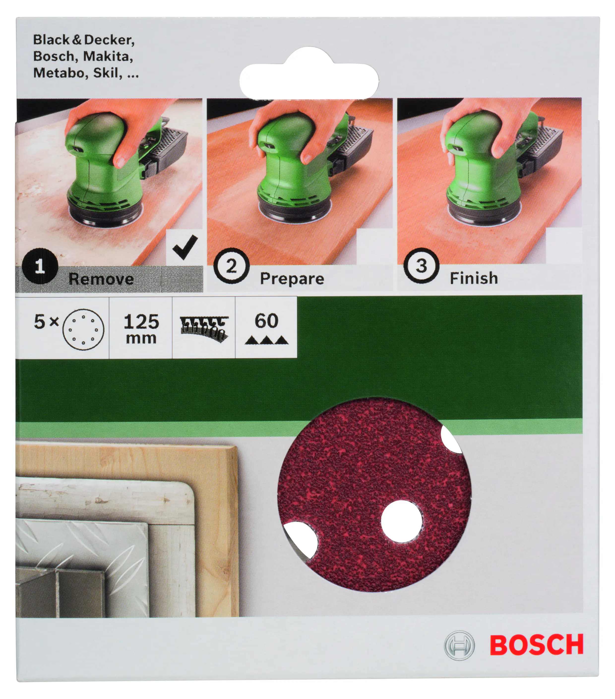 Bosch Schleifblatt-Set für Exzenterschleifer K60 5-teilig