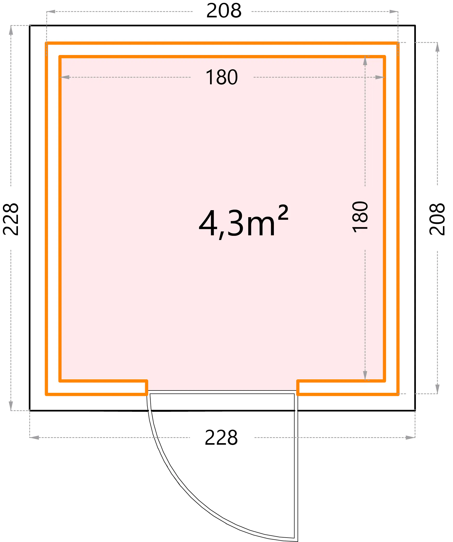 Telluria Gerätehaus Classico 2121 granitgrau 208 x 208 cm