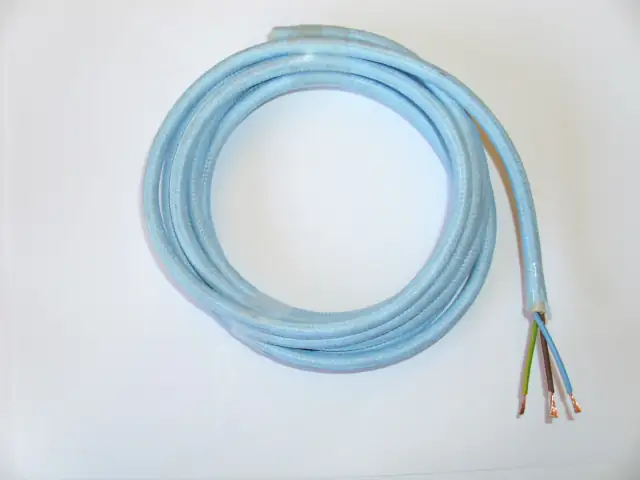 Stoffummanteltes Elektrokabel Senfgelb, 3x0,75 Mm², 1 Meter – Für Lampen, Pendelleuchten & DIY