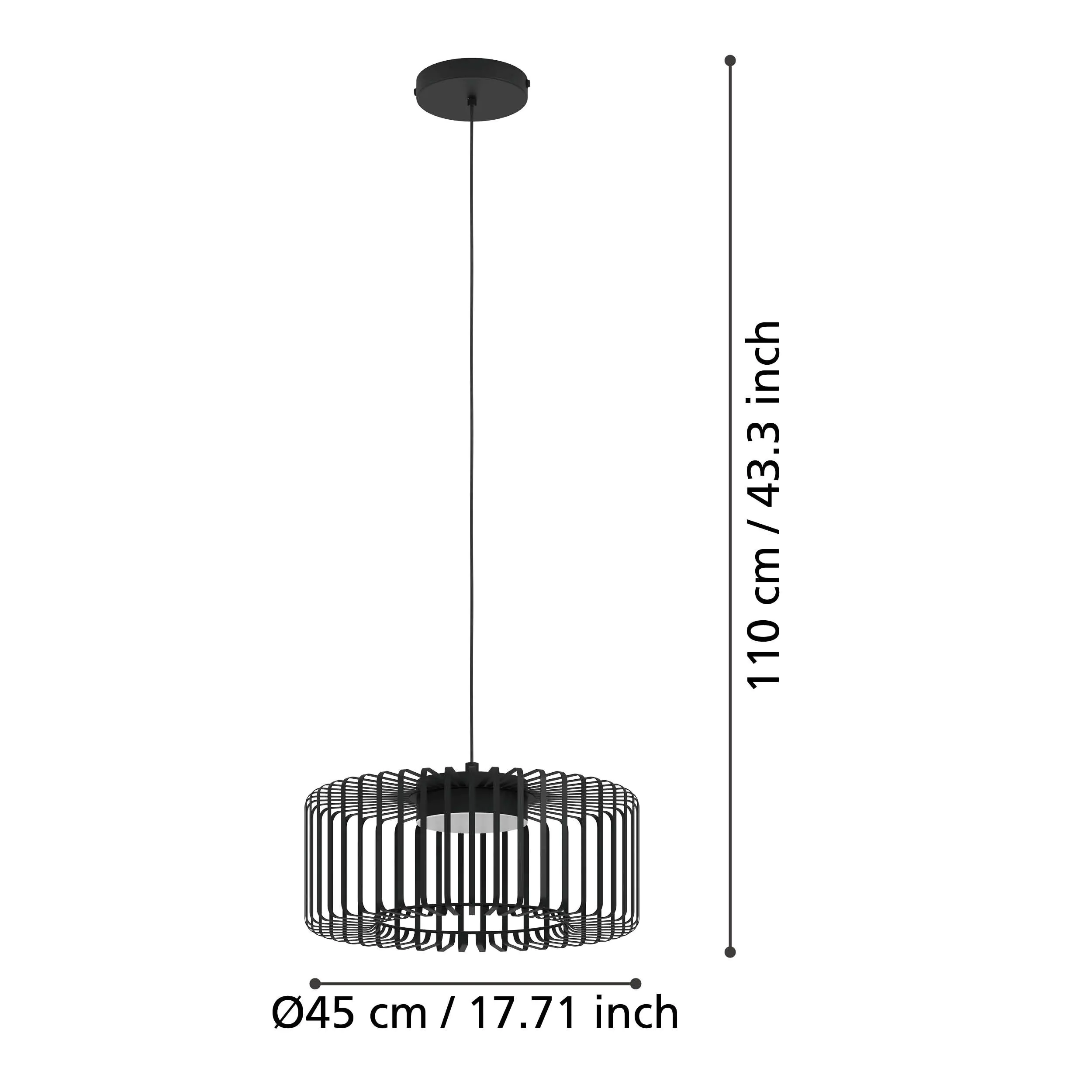 Eglo Connect LED Pendelleuchte Ginestrone-Z schwarz 45 x 110 cm Eglo Connect LED Pendelleuchte Ginestrone-Z schwarz 45 x 110 cm