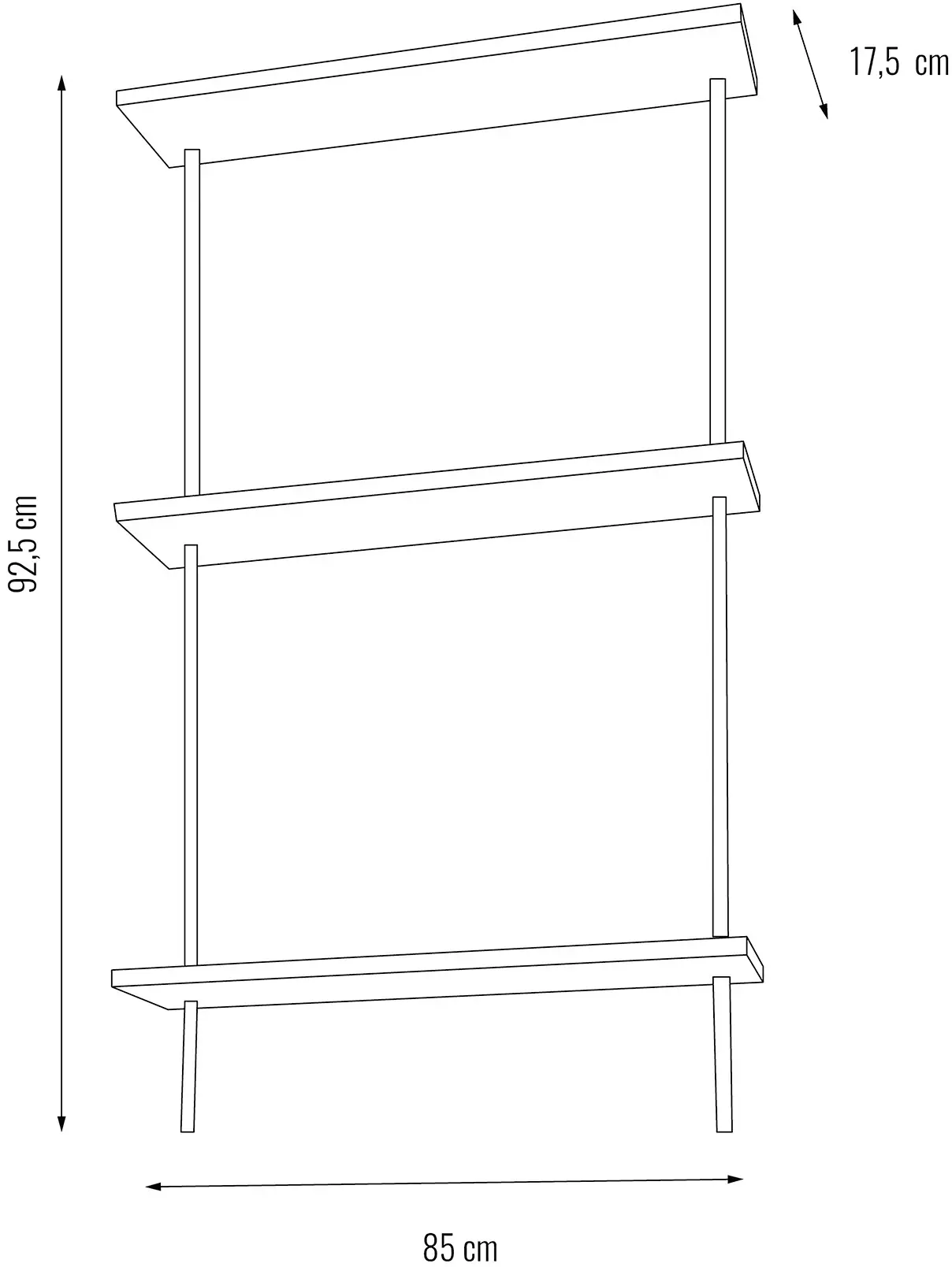 Ar Shelving Wandregal AR Deco Nebraska 92,5 x 85 cm 160 kg