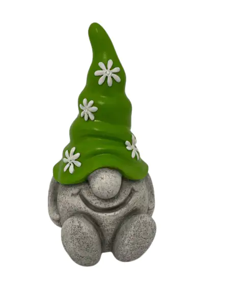 Dekofigur Wichtel sitzend grün 20 x 11 x 12 cm