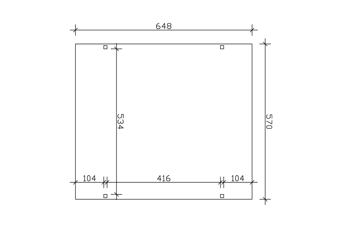 SKAN HOLZ Carport Westerwald 570 x 648 cm, lasiert in Weiß