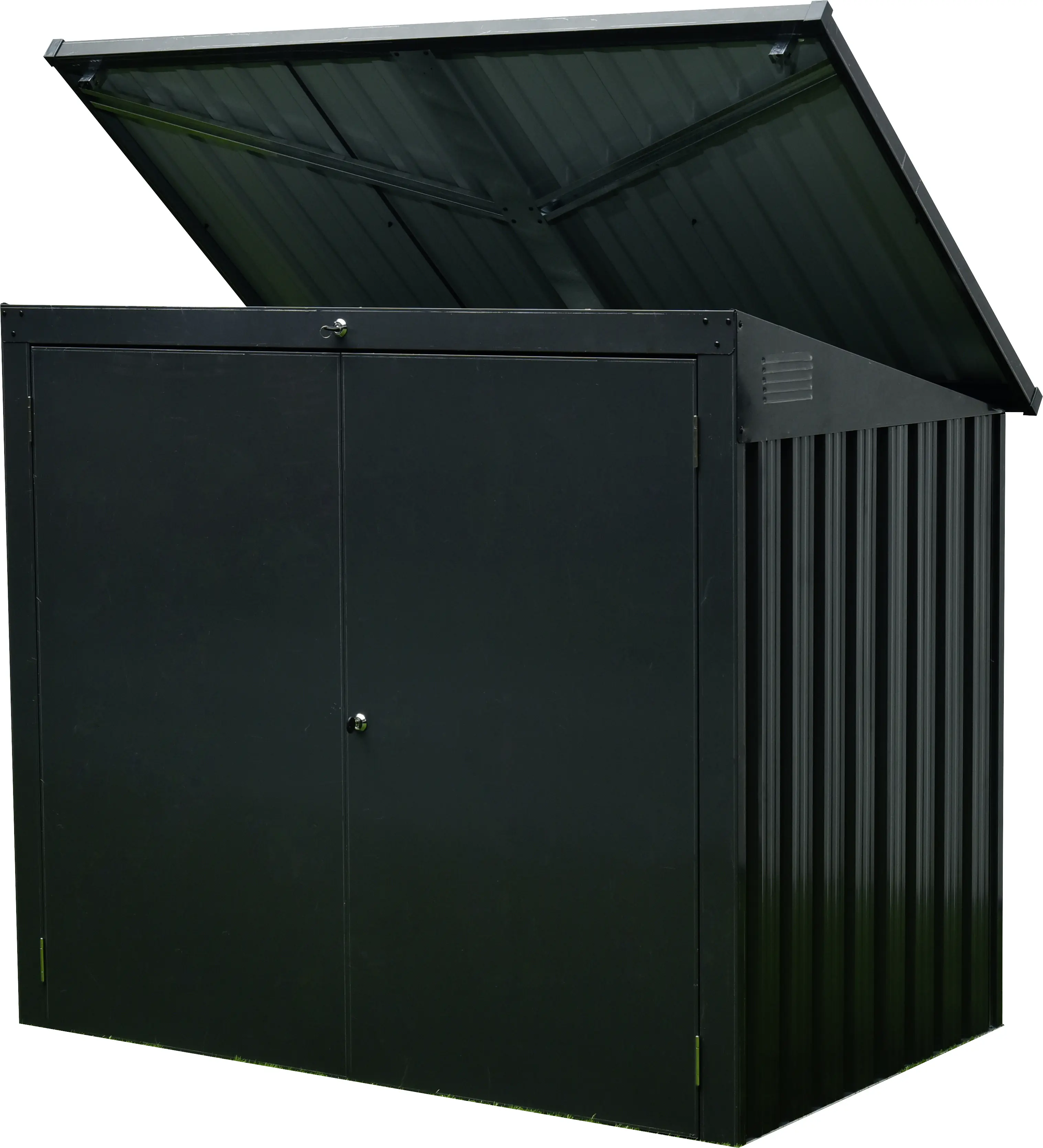 Floraworld Mülltonnenbox aus Stahl für 2 x 240 L Mülltonnen anthrazit