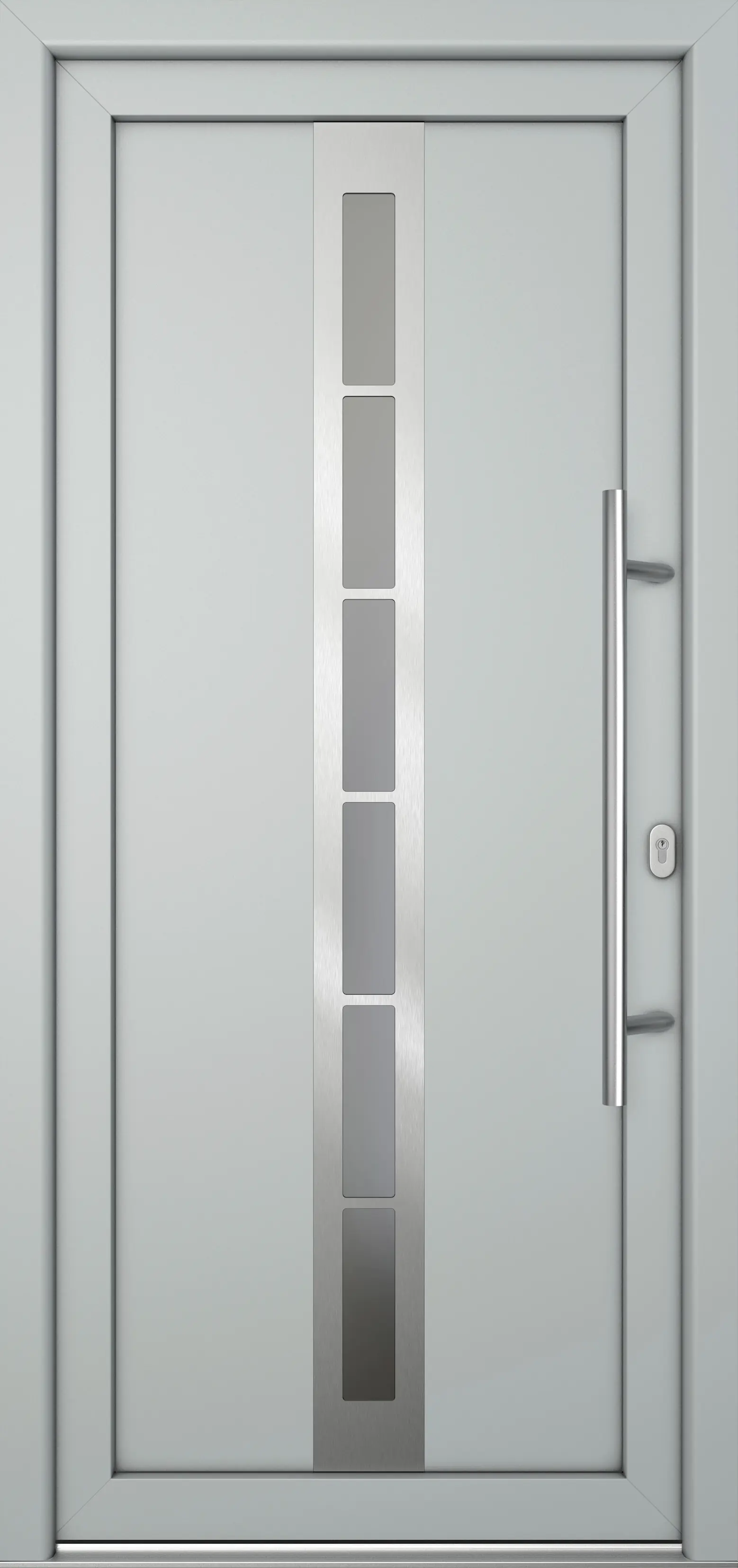 Meeth Haustür Signum Pro PVC Modell 38 108 x 208 cm DIN Rechts weiß/lichtgrau