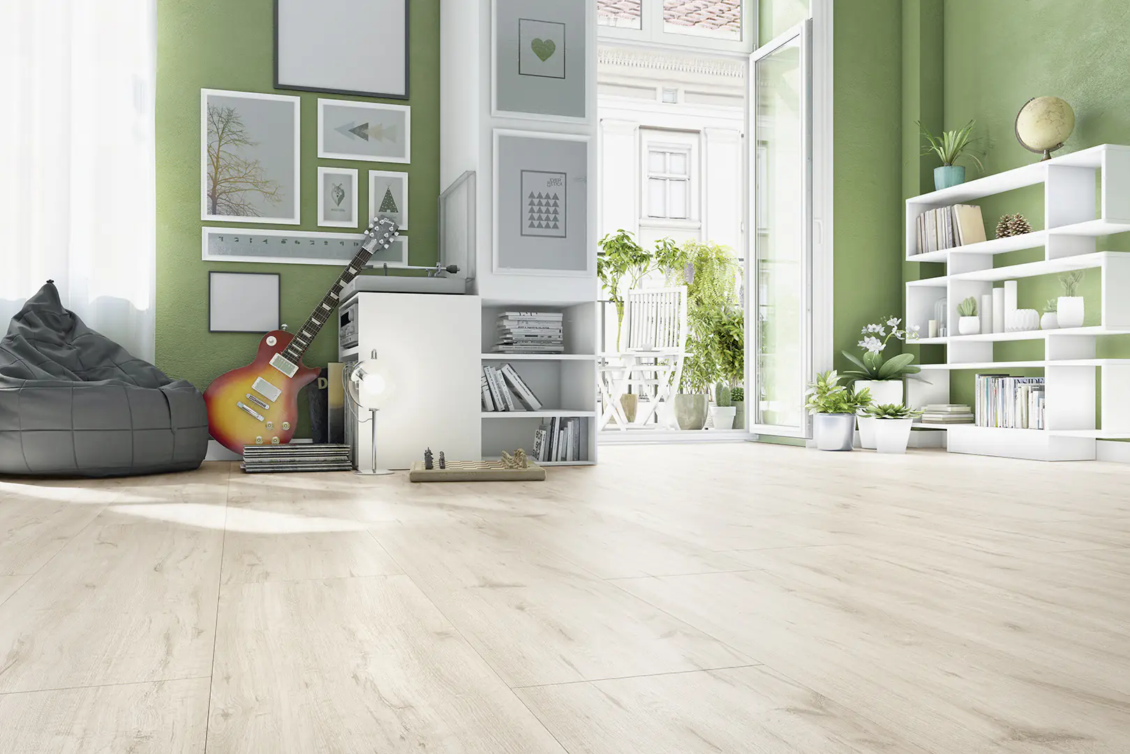 Classen Handmuster Laminat Edition 7 Eiche Amundsen weiß