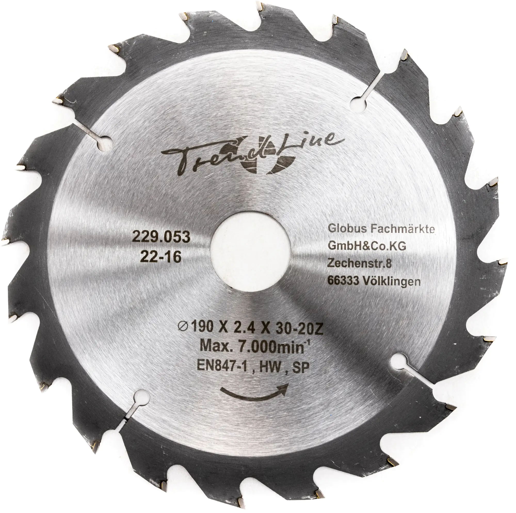 TrendLine HM-Kreissägeblatt Ø 190 mm Bohrung Ø 30 mm TrendLine HM-Kreissägeblatt Ø 190 mm Bohrung Ø 30 mm