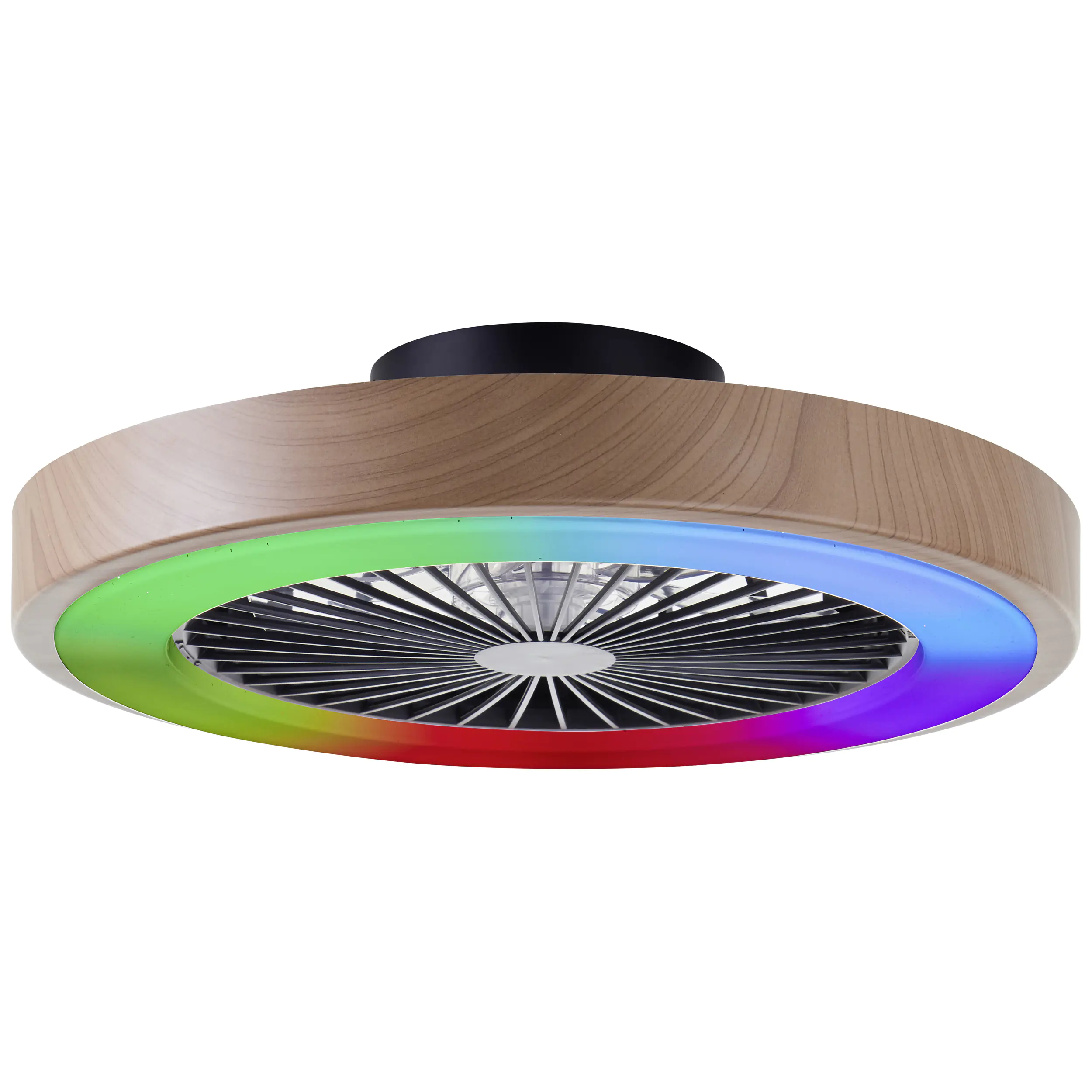 Brilliant LED Deckenleuchte mit Ventilator Slimline Ø 49 cm 40 W Holzoptik/schwarz
