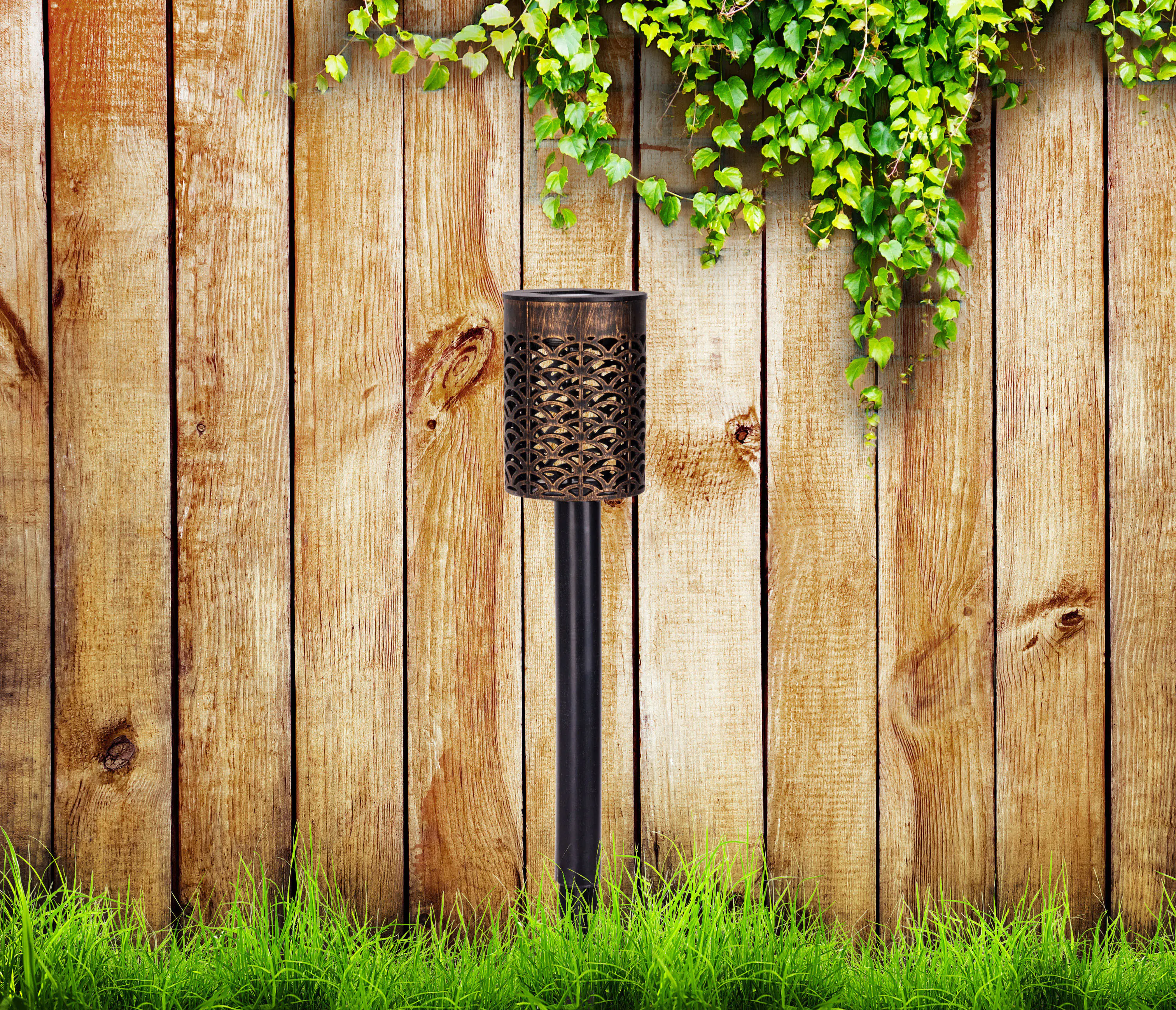 Light & More LED Solarleuchte Fackel Erdspieß schwarz