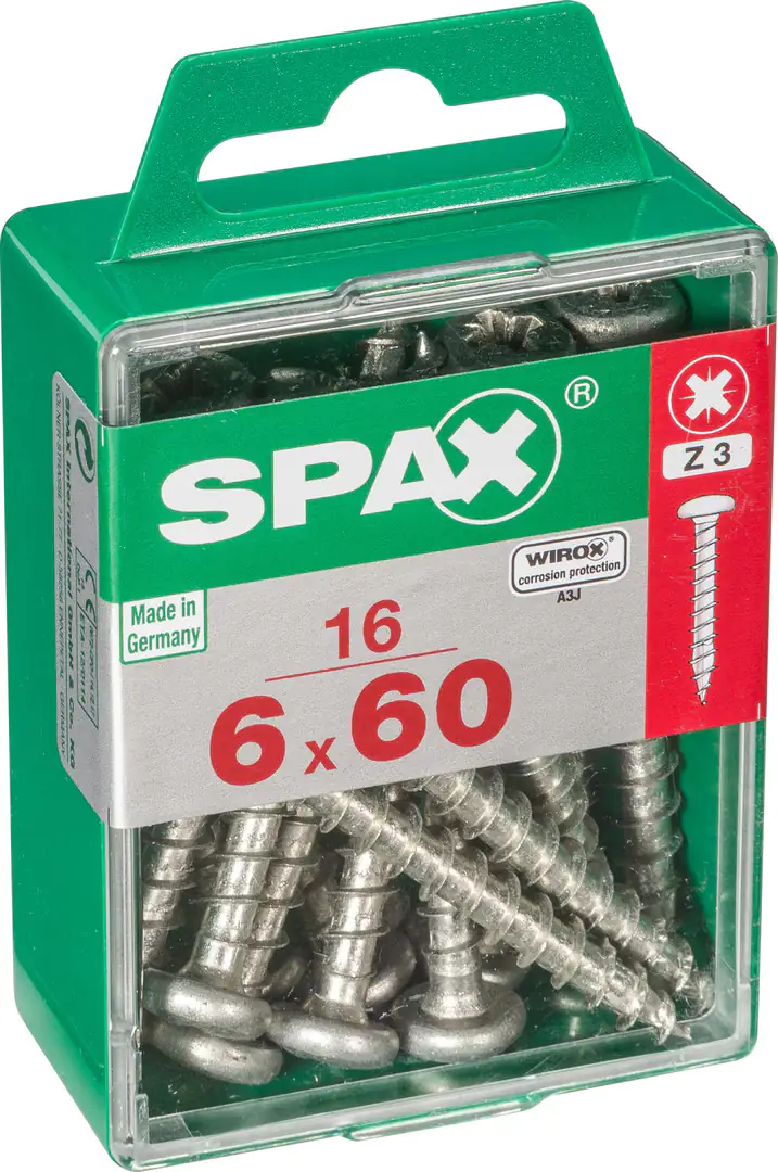 Spax Universalschrauben 6.0 x 60 mm TX 30 - 16 Stk. Spax Universalschrauben 6.0 x 60 mm TX 30 - 16 Stk.