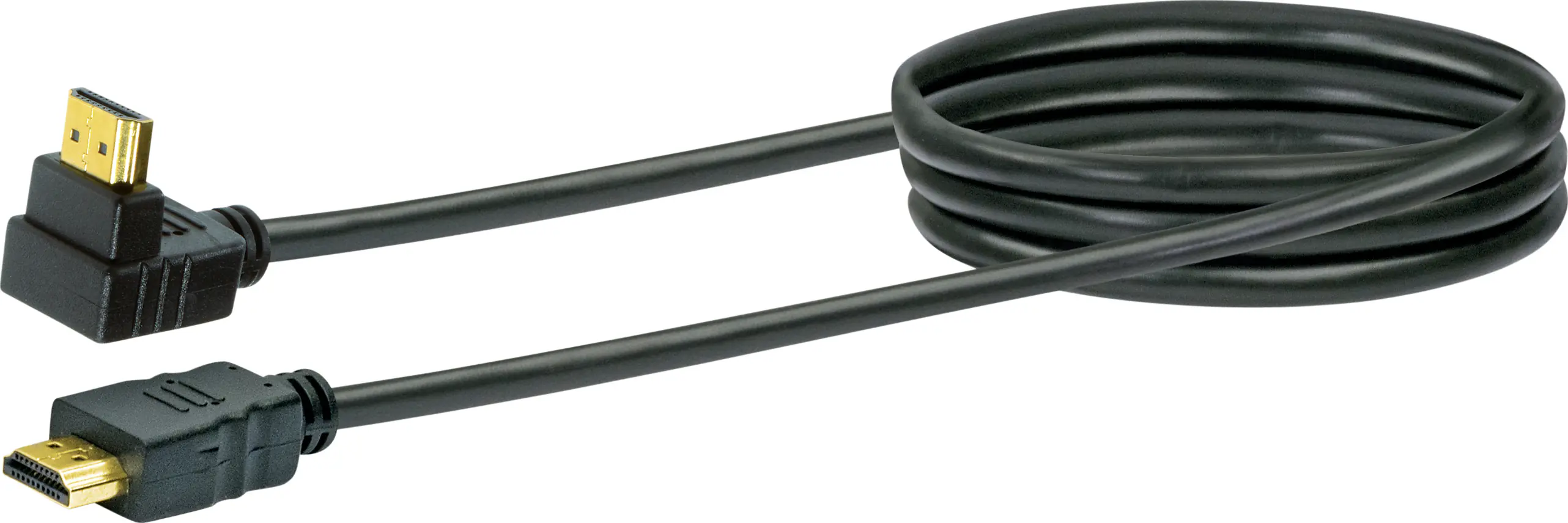 Schwaiger HDMI® Anschlusskabel HDMW13 053 mit Winkelstecker schwarz, 1,3m, 2x HDMI 1x 90° gewinkelt