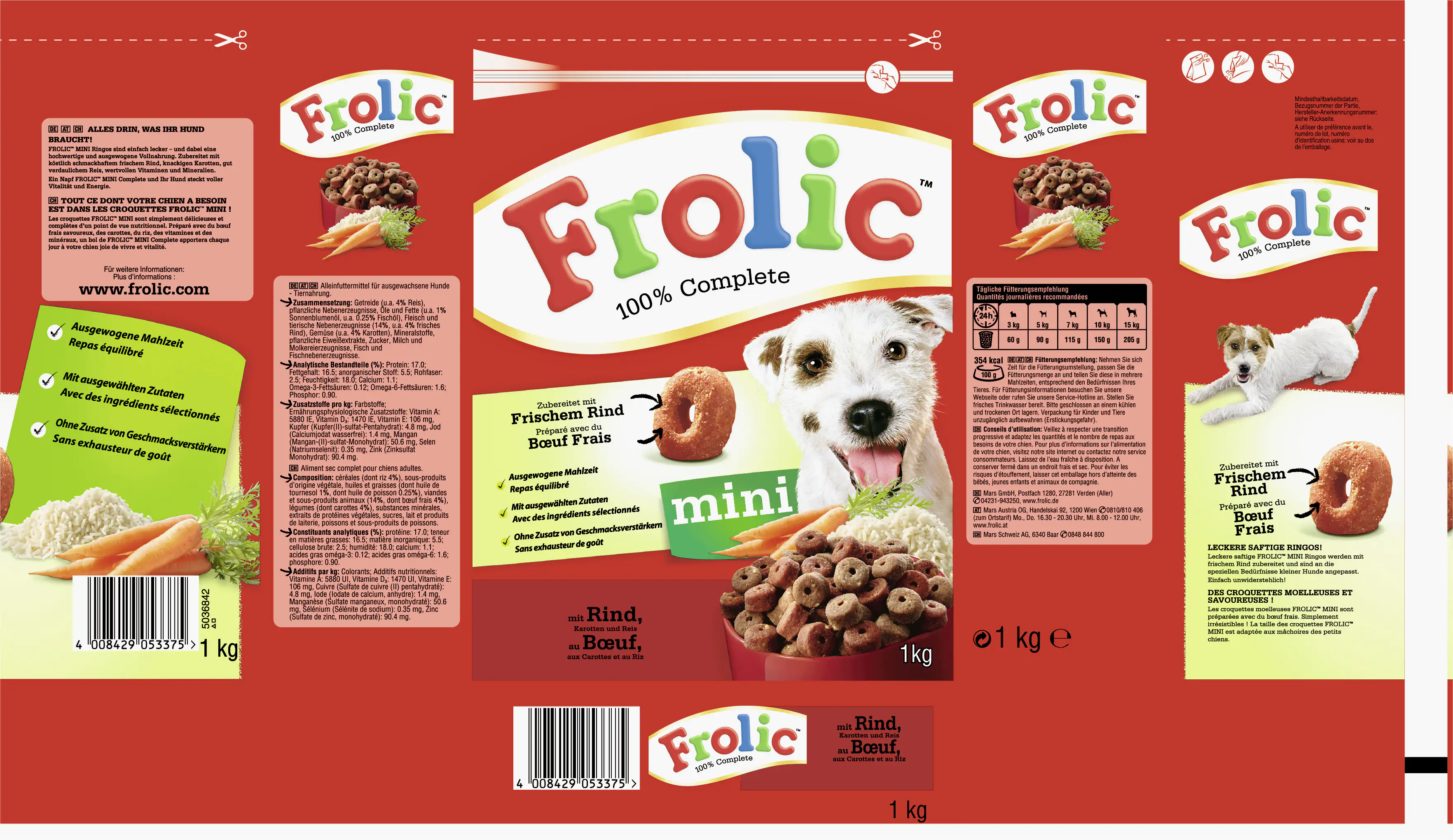 4008429053375_3148721 Frolic Mini mit Rind Karotten und Reis 1 kg