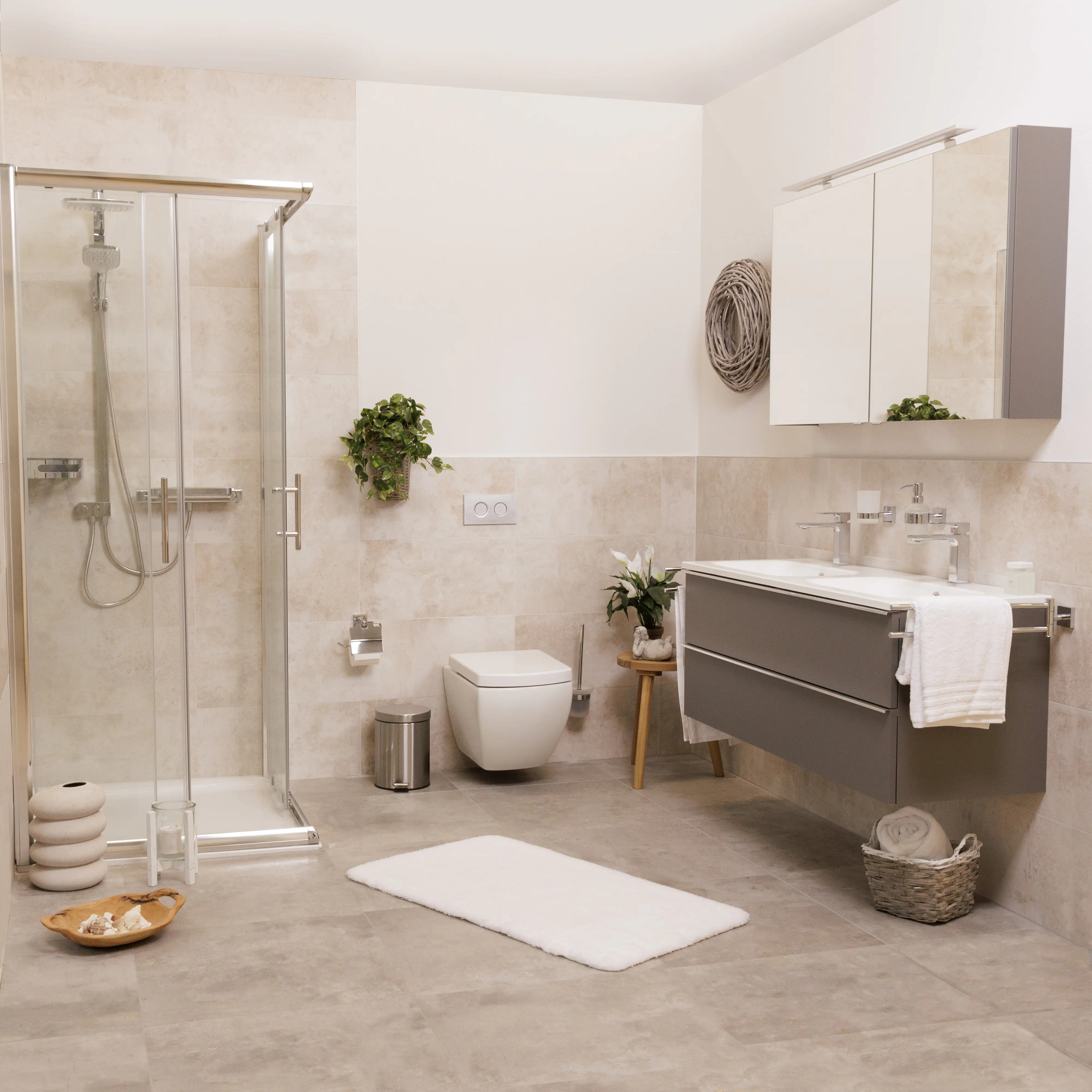 TrendLine Eck-Duschkorb Kunststoff chrom