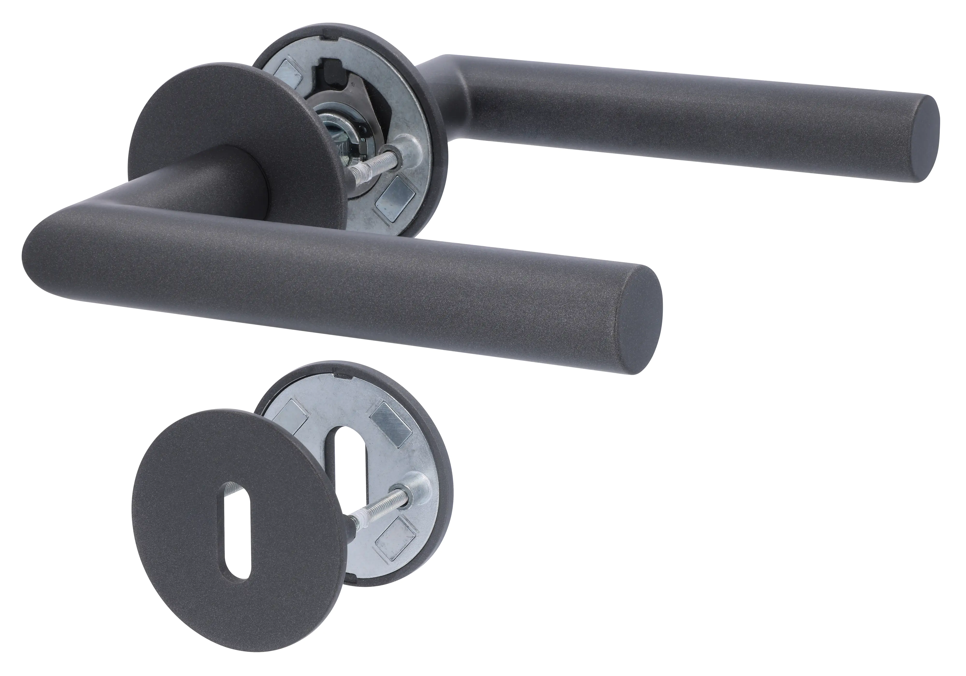 Alpertec BB-Rosettengarnitur Fair I Flat Magnet Edelstahl kaschmirgrau rund