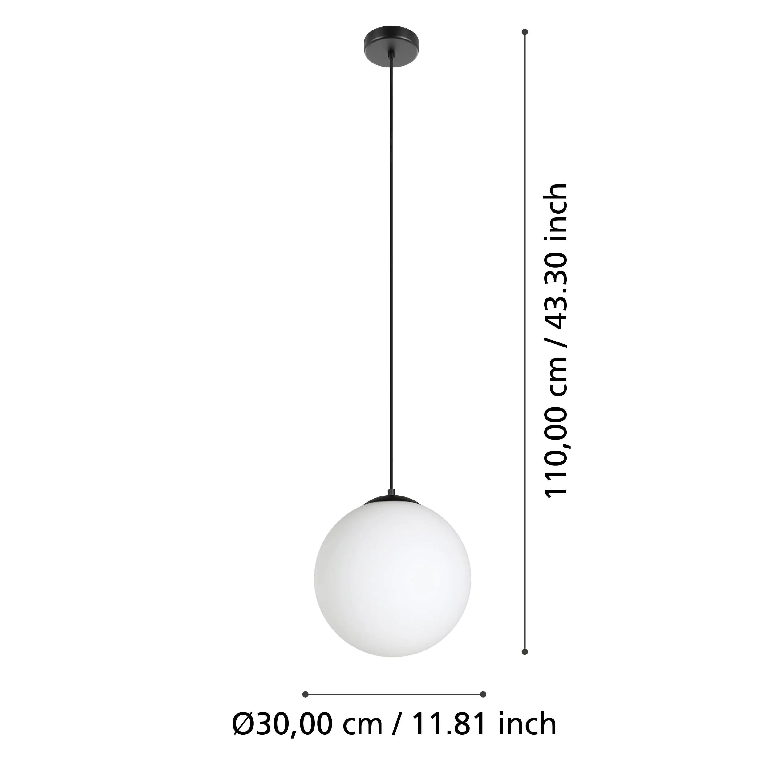 Eglo Pendelleuchte Rondo 3 schwarz opal 30 x 110 cm Eglo Pendelleuchte Rondo 3 schwarz opal 30 x 110 cm