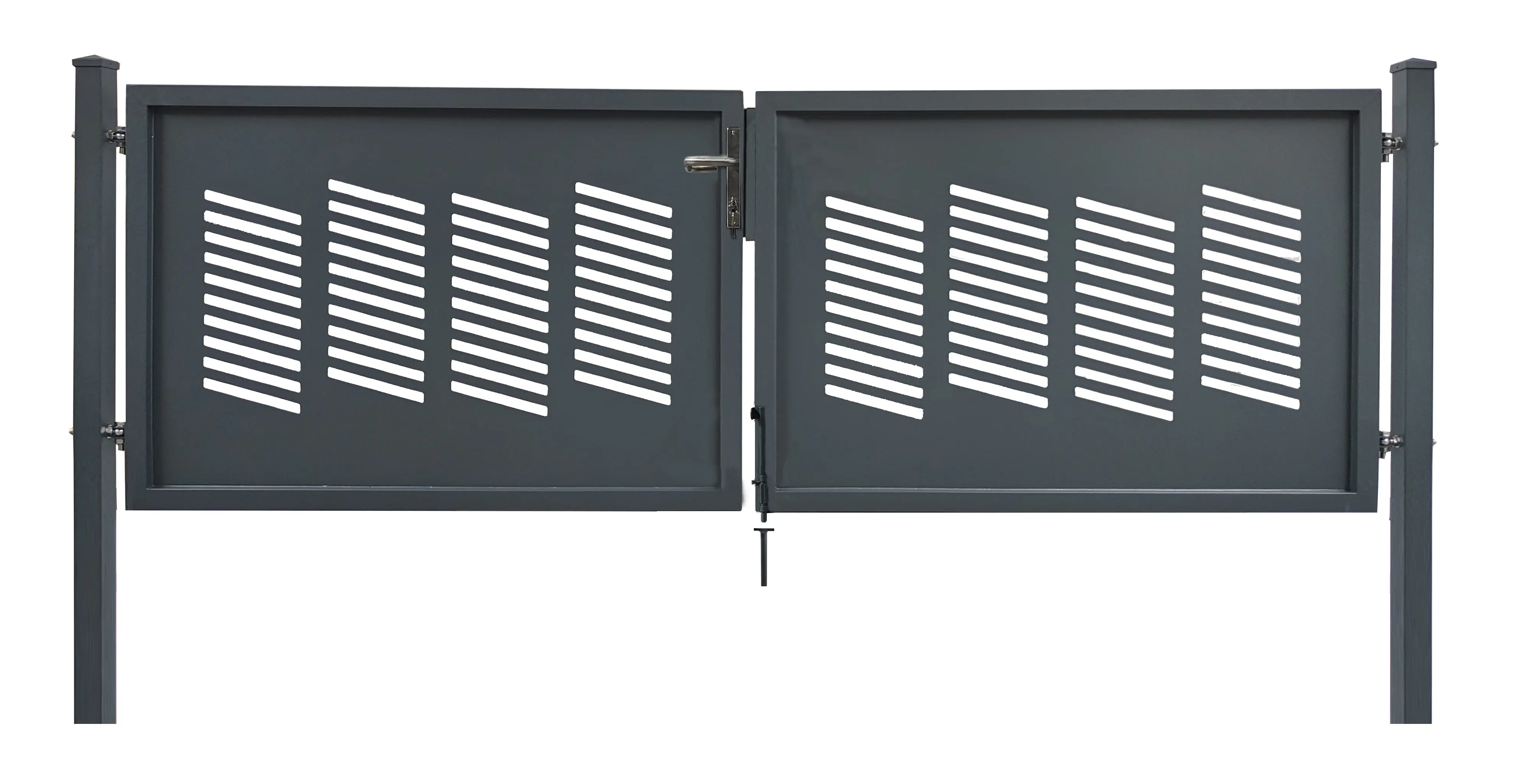 Floraworld Gartentor Stockholm 2-Tore inkl. 2 Pfosten 300 x 100 cm anthrazit