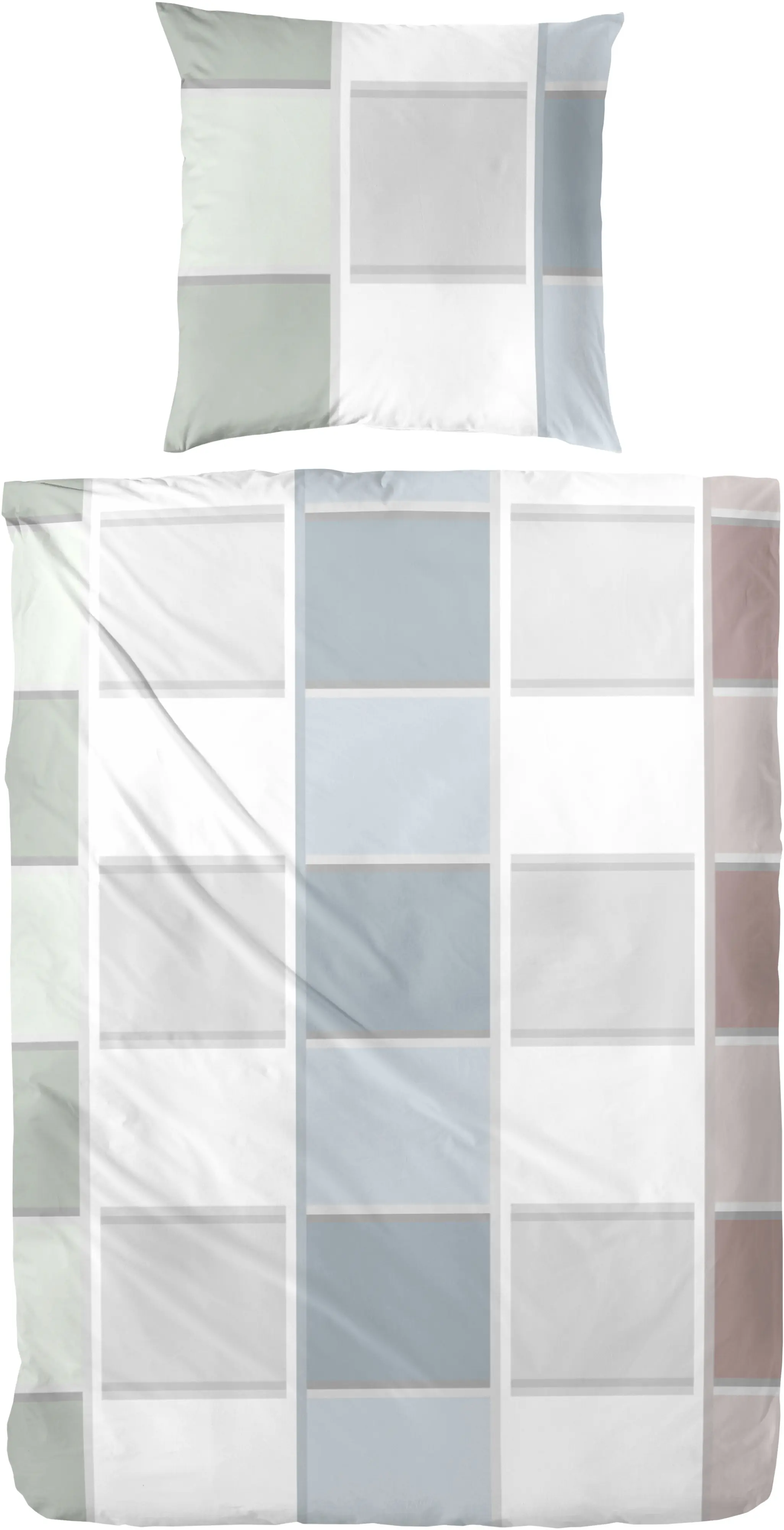 Mako Satin Bettwäsche Karo 135 x 200 cm bunt