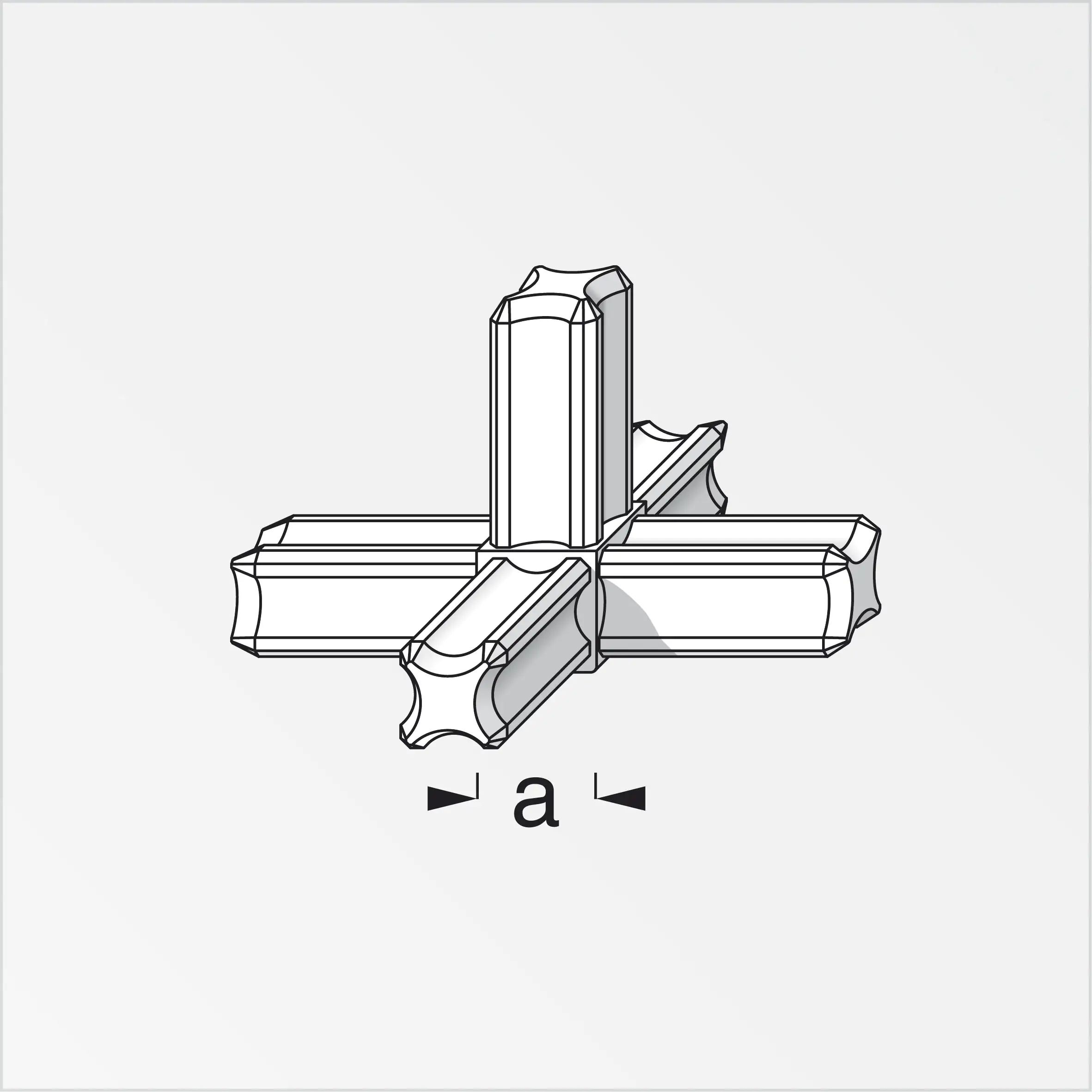 alfer Knoten-Verbinder, 5 Zapfen 7.5 mm 7.5 mm Kunststoff glatt schwarz