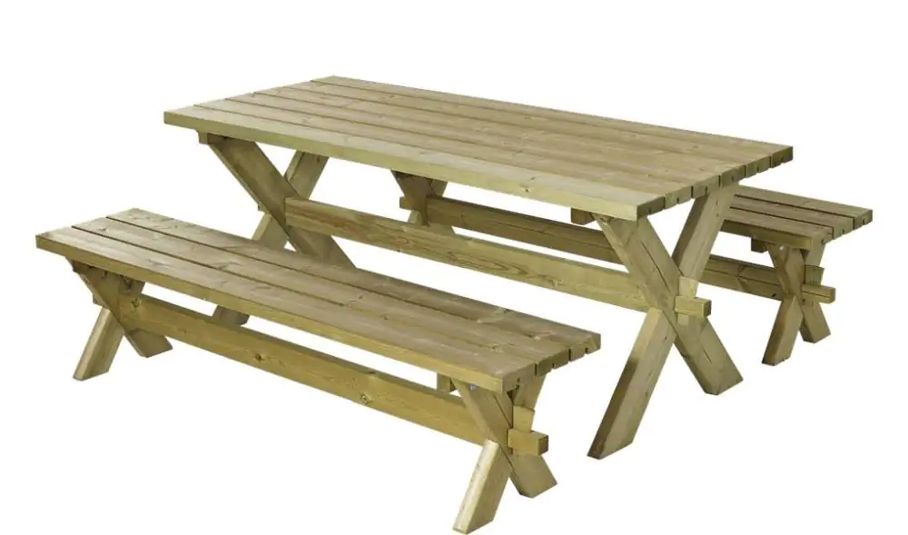 Plus Nostalgie Sitzgarnitur 1 Tisch & 2 Bänke