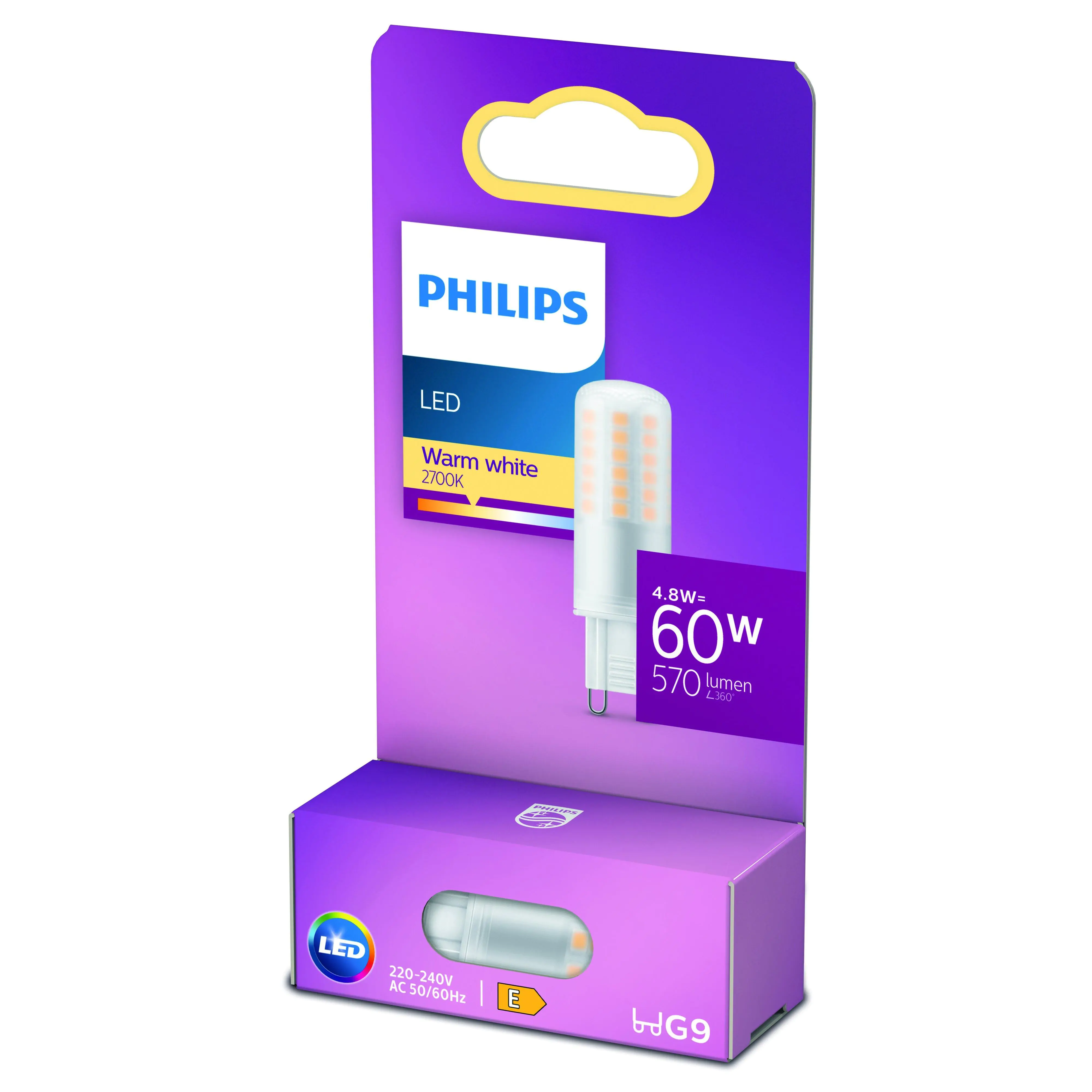 Philips LED-Leuchtmittel Stiftsockel G9 4,8W warmweiß