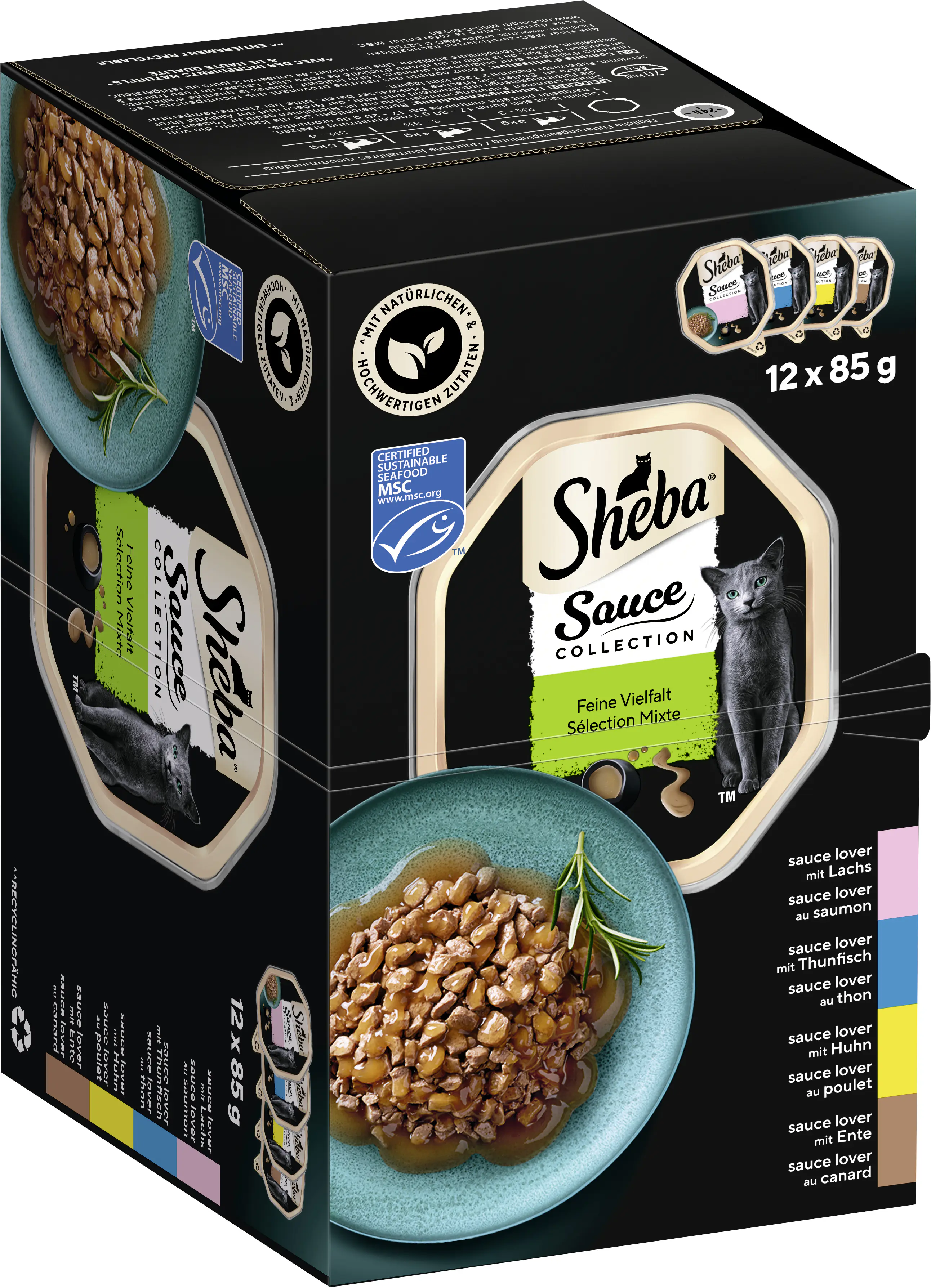 Sheba Sauce Collection Katzennassfutter Adult 12 x 85 g Fisch & Fleisch Variationen
