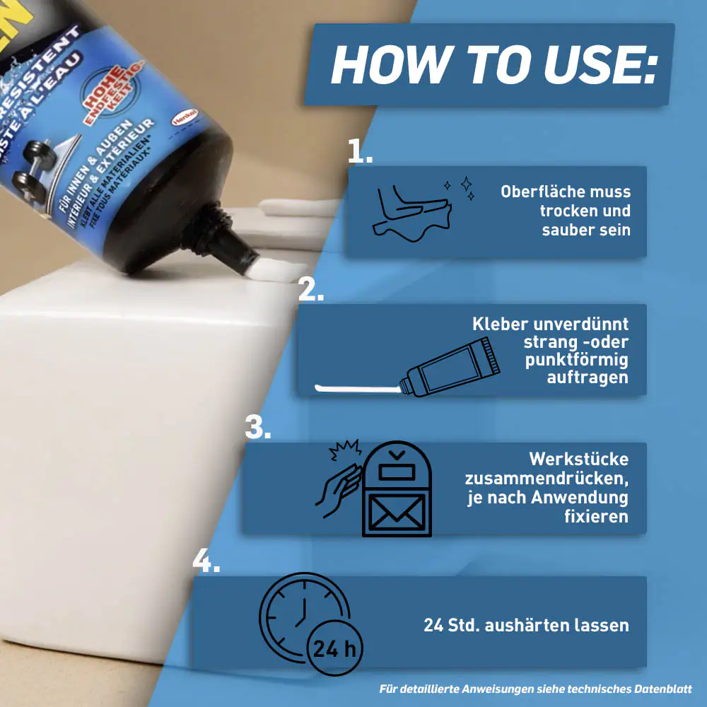 Pattex Montagekleber Kleben statt Bohren Wasserresistent 340 g Tube, weiß