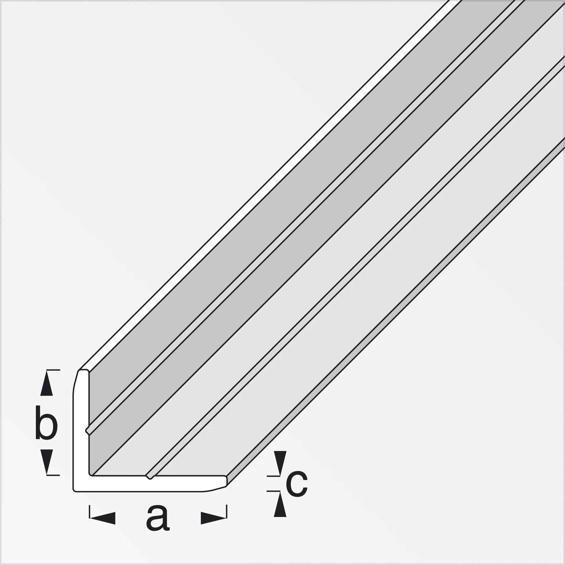 alfer clampline-Winkel-Profil 2 m, 18 x 16 mm Aluminium eloxiert silber