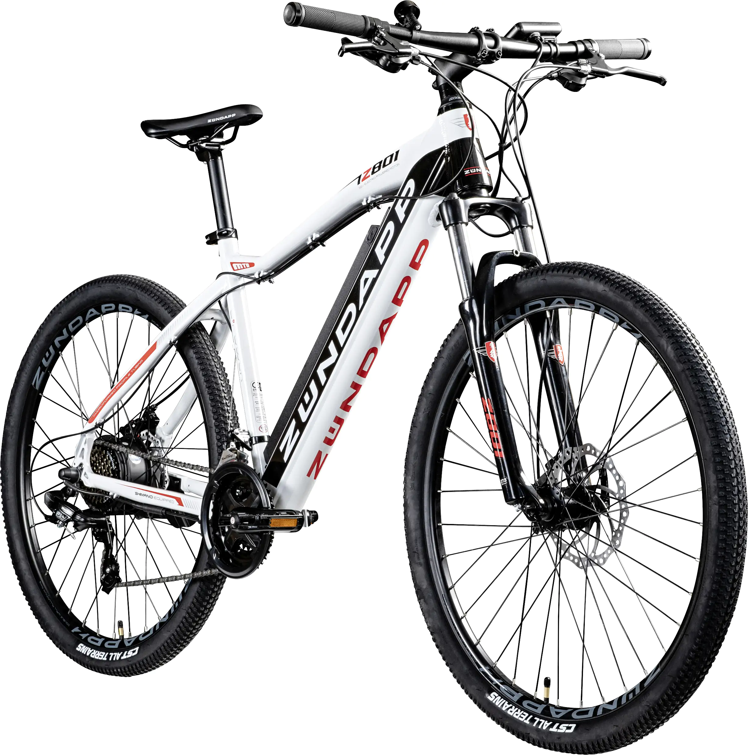Zündapp E-Bike MTB Z801 27,5 Zoll 21-Gang 418 Wh schwarz weiß