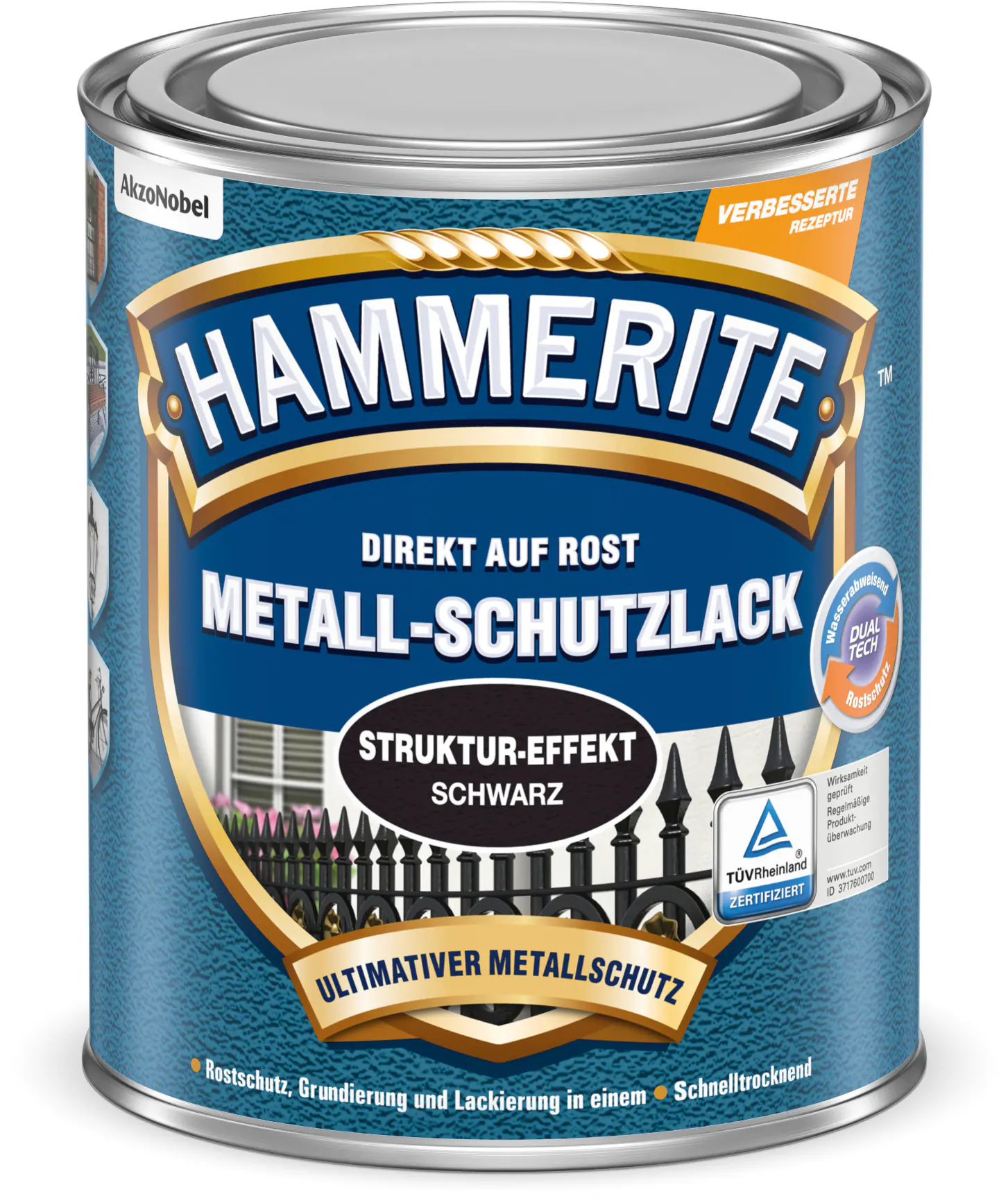 Hammerite Metall-Schutzlack Struktur-Effekt 750 ml schwarz 