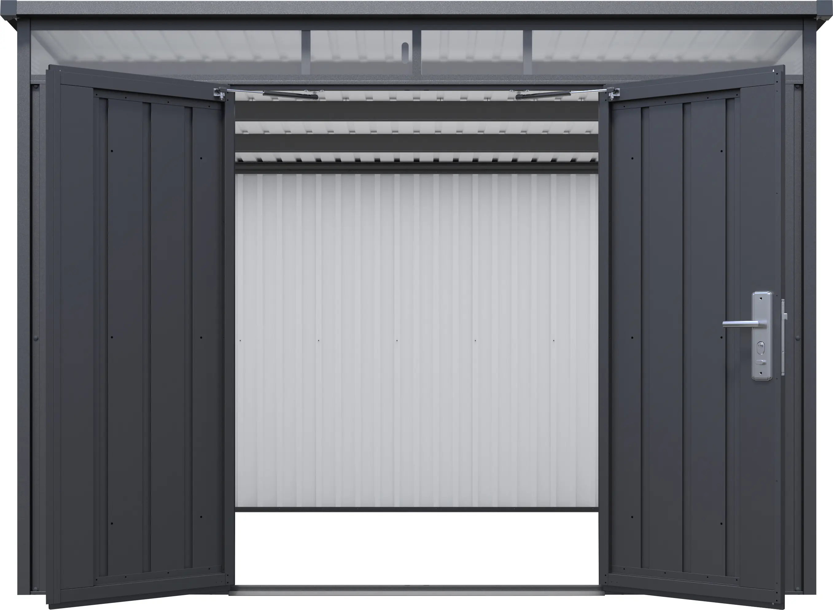 Floraworld Gerätehaus Premium schwarz-metallic 280 x 266 x 201 cm