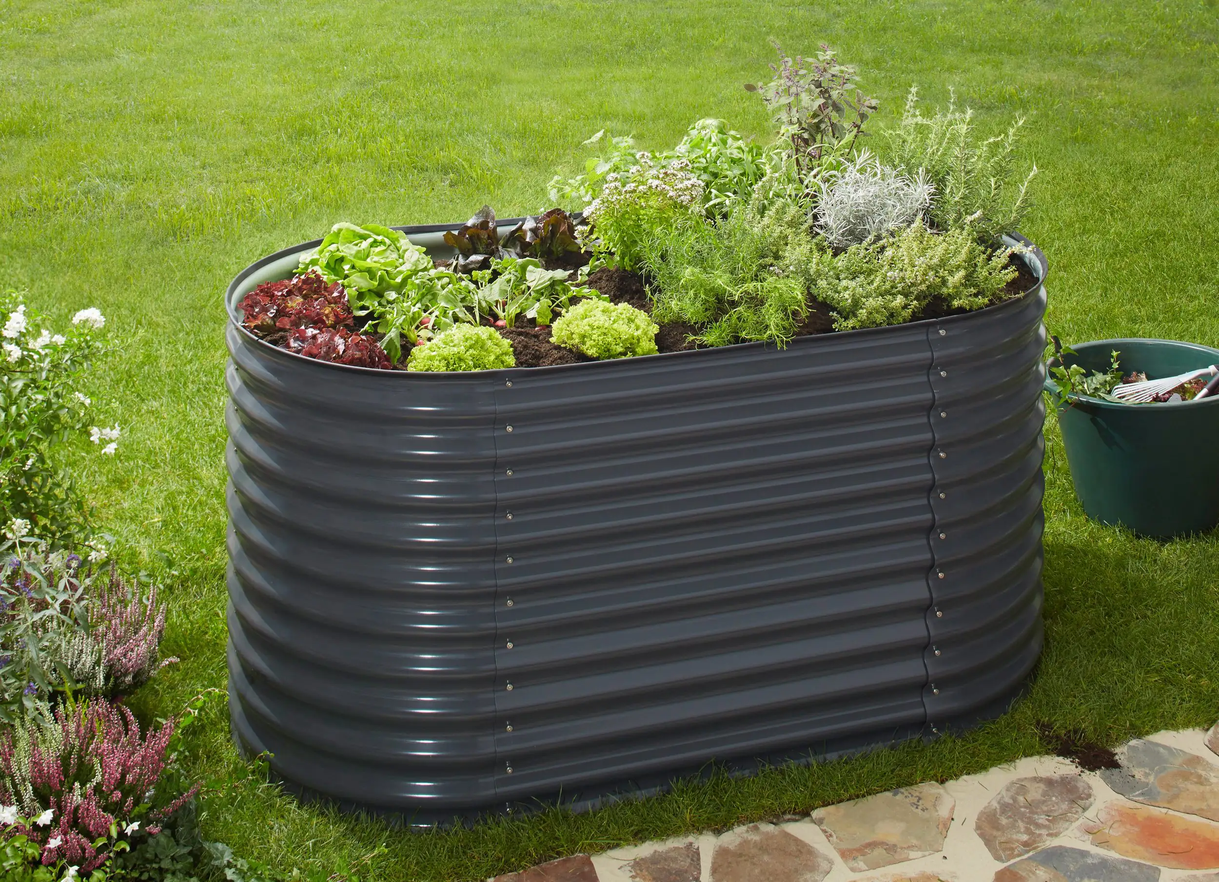 TrendLine Hochbeet Stahl 160 x 80 x 82 cm Ozean 