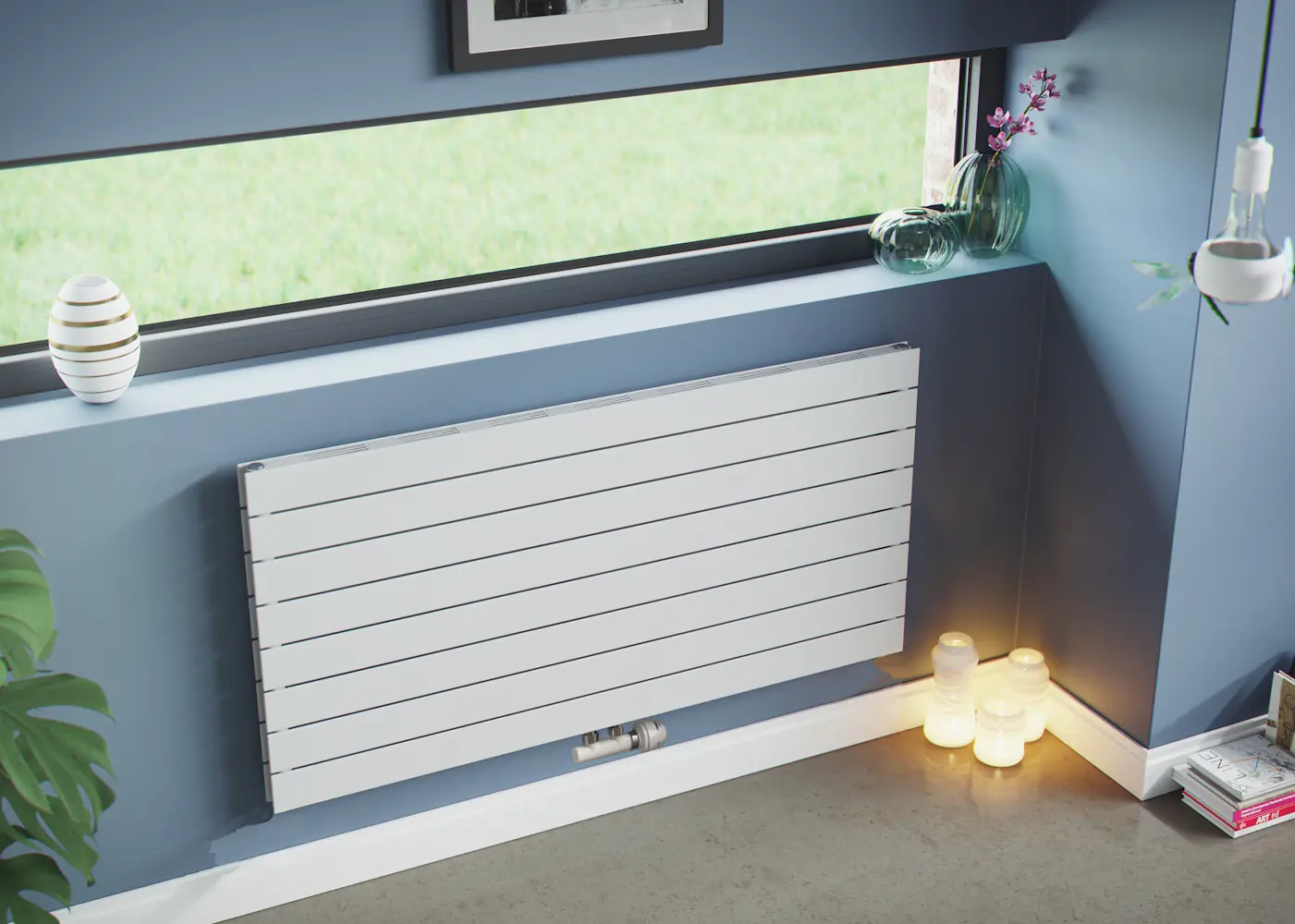 Ximax Heizkörper P1 Duplex Slimline Deluxe horizontal 59,5 x 140 cm 1276 Watt weiß 