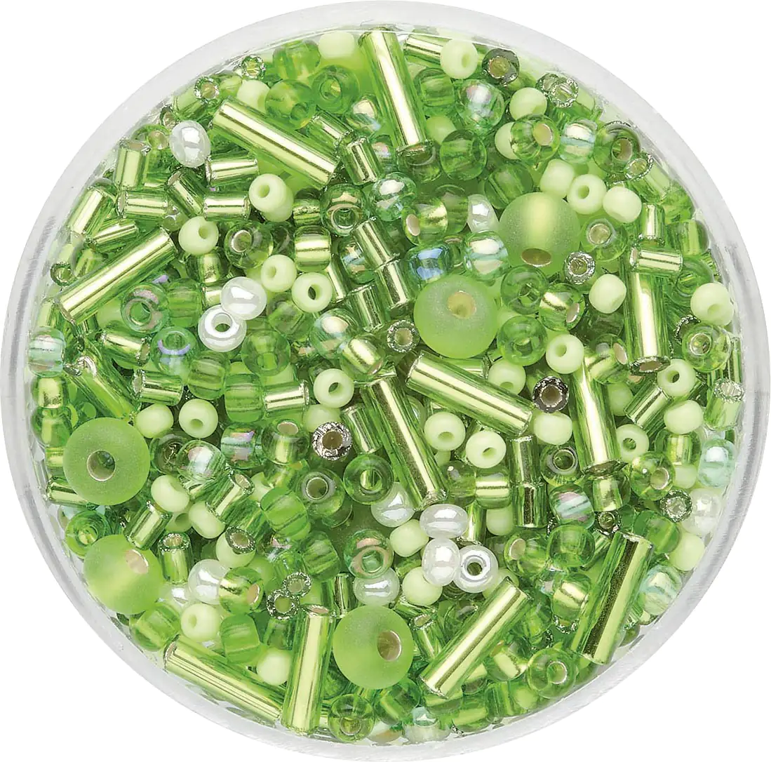 Glorex Rocailles Perlen Mix 17 g hellgrün