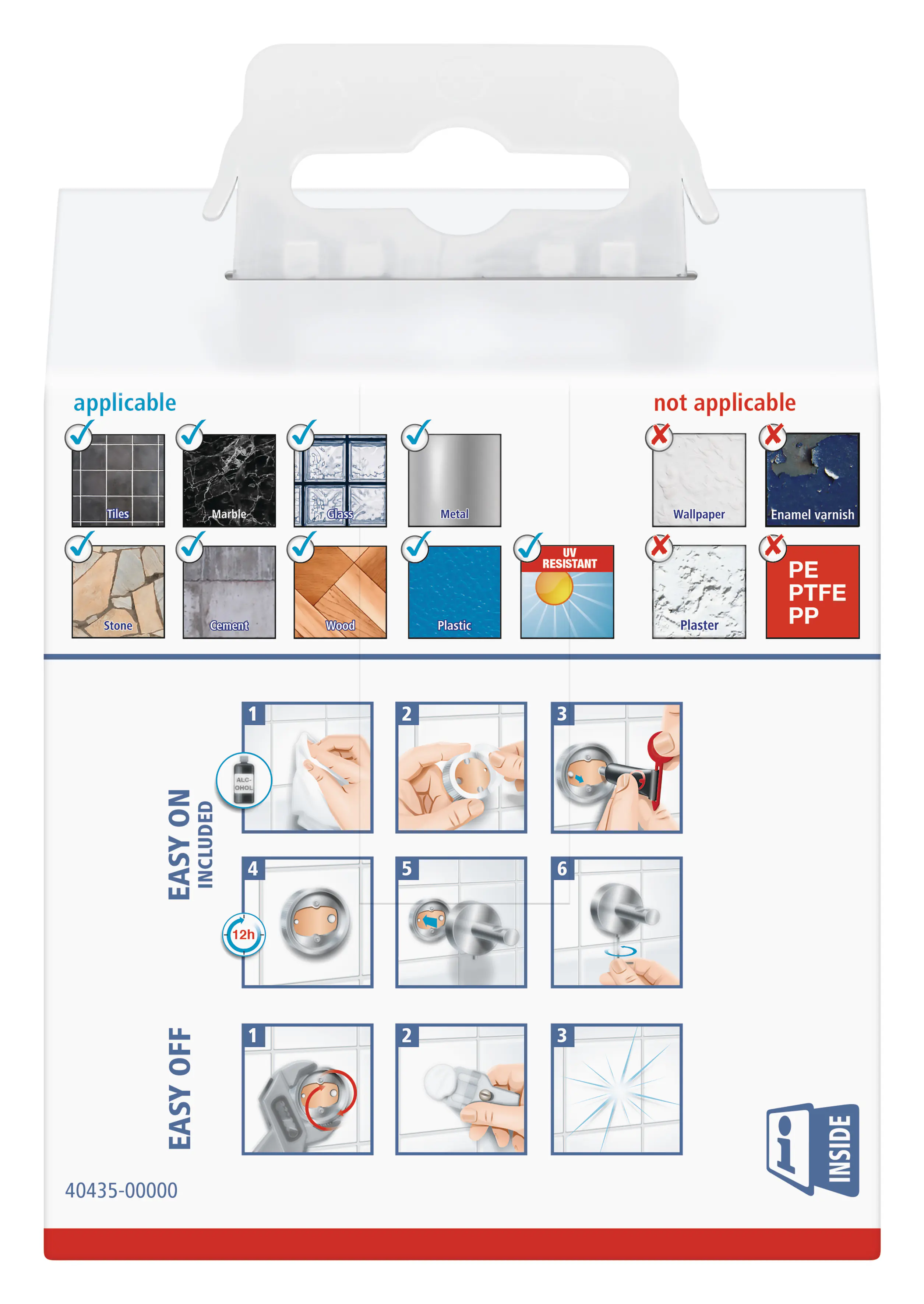 tesa Bademantelhaken doppelt Elegaant Metall, chrom, rostfrei