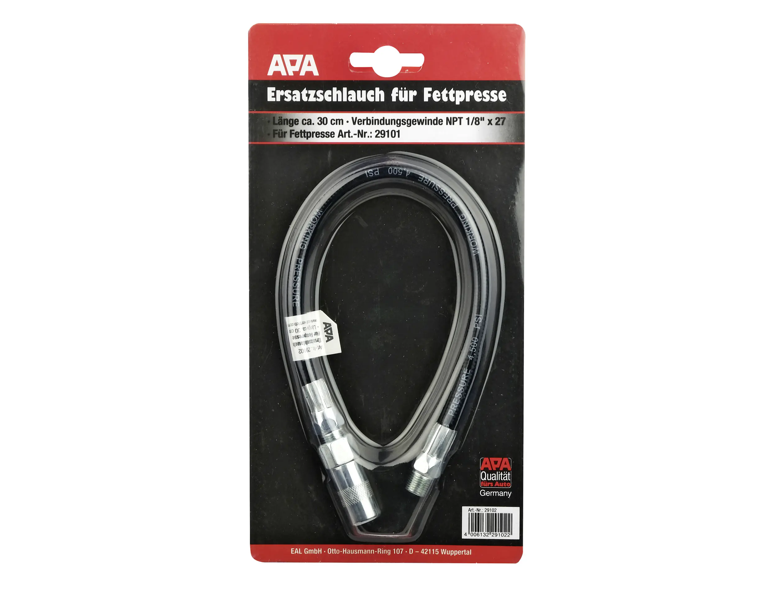 APA Ersatzschlauch für Fettpresse schwarz