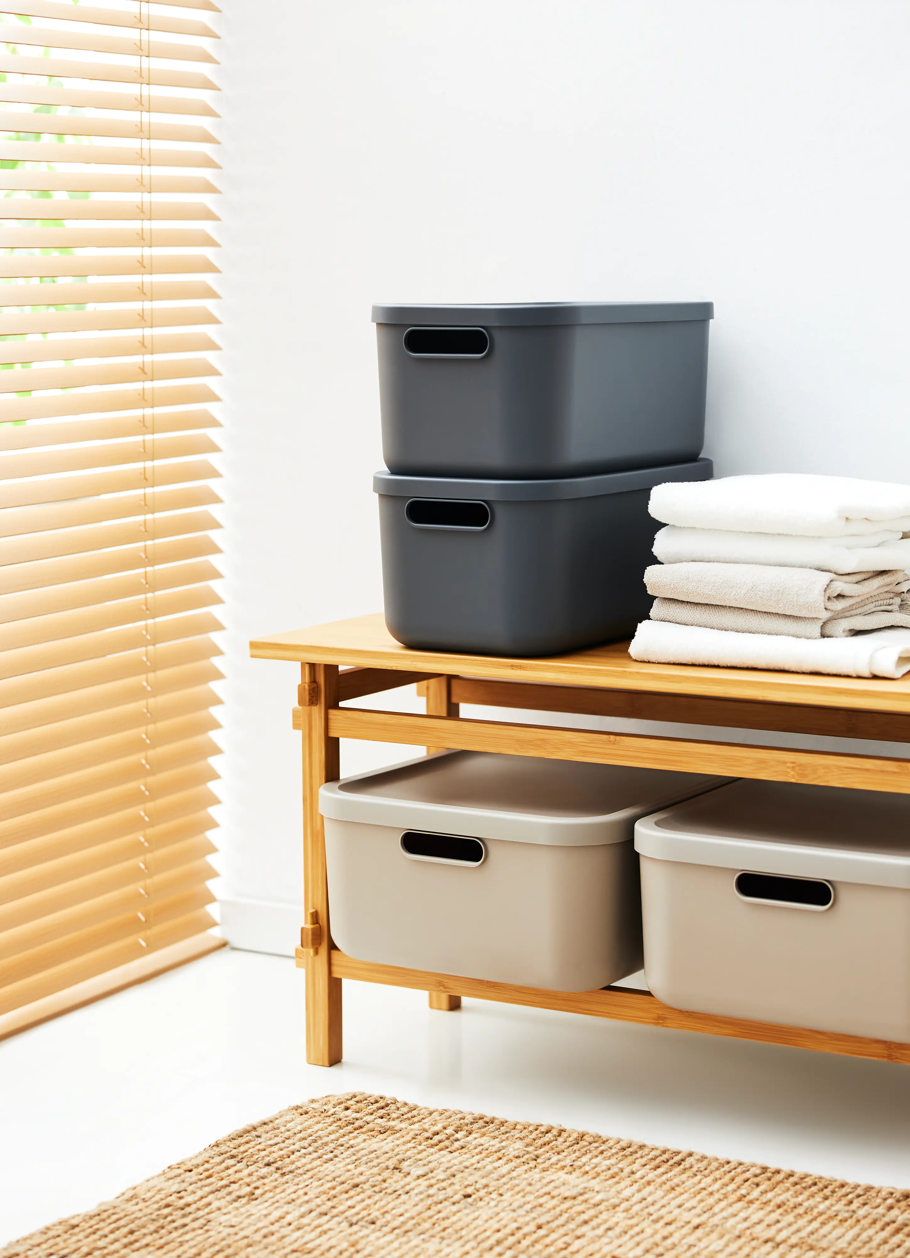 Rotho Aufbewahrungsbox 12 L Albula anthrazit inkl. Deckel 