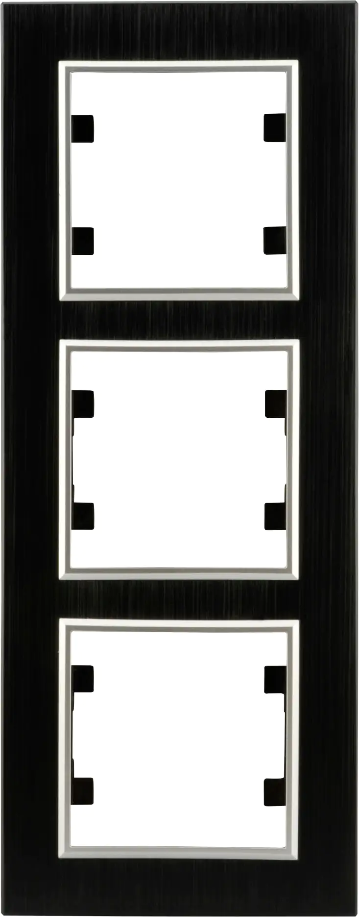 Unitec Abdeckrahmen 3-fach LUMIA, Metall schwarz silber Unitec Abdeckrahmen 3-fach LUMIA, Metall schwarz silber