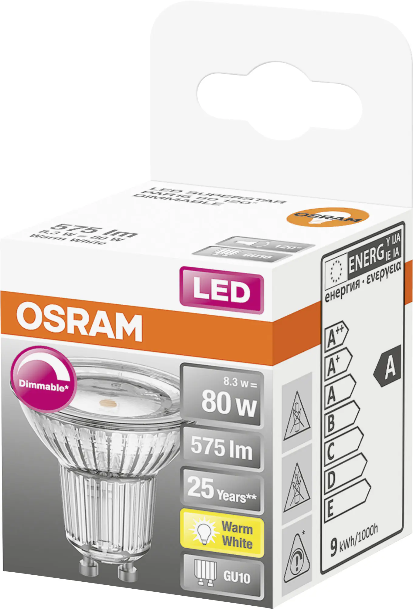 Osram LED Reflektor Superstar PAR16 D80 GU10 8,3W warmweiß, dimmbar, klar Osram LED Reflektor Superstar PAR16 D80 GU10 8,3W warmweiß, dimmbar, klar