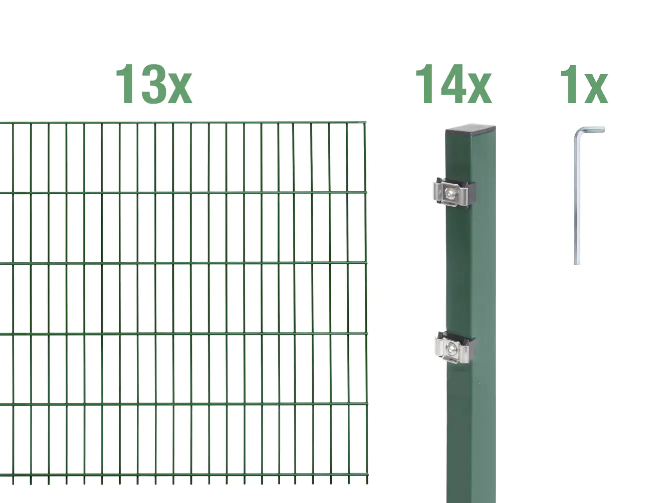 Alberts Doppelstabmatten-Grundset 26 m 200 x 100 cm 6/5/6 grün Alberts Doppelstabmatten-Grundset 26 m 200 x 100 cm 6/5/6 grün