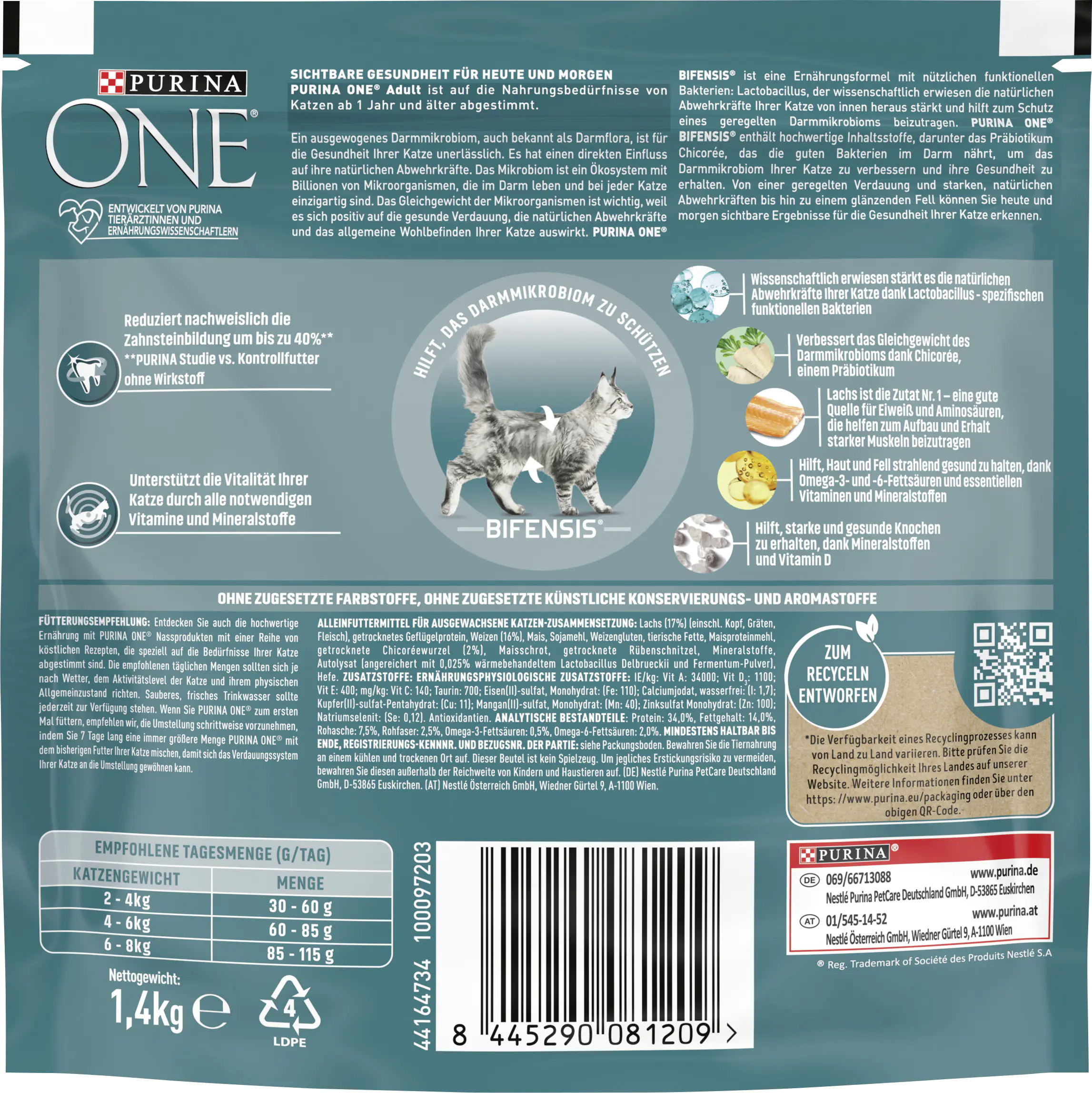 Purina One Katzenfutter Adult reich an Lachs 1,4 kg Purina One Katzenfutter Adult reich an Lachs 1,4 kg