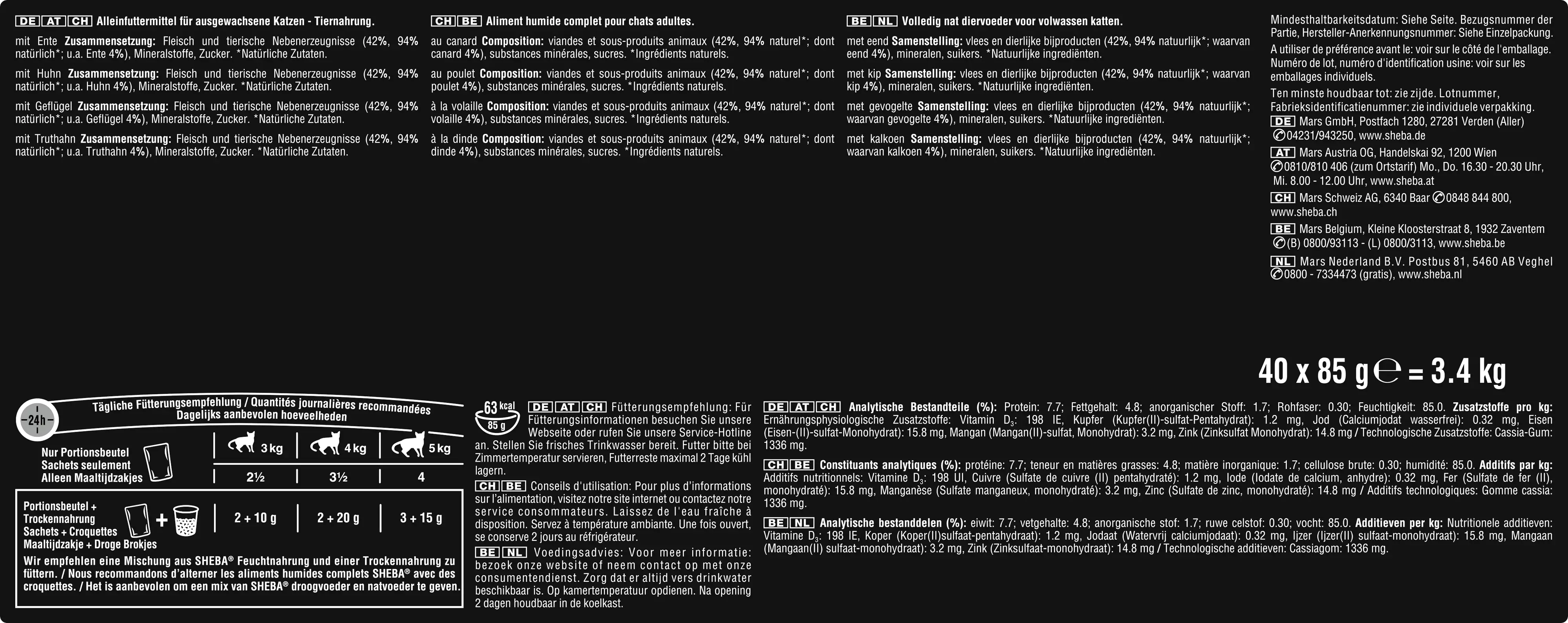 Sheba Delikatesse Multipack Portionsbeutel Geflügel Variation in Gelee
