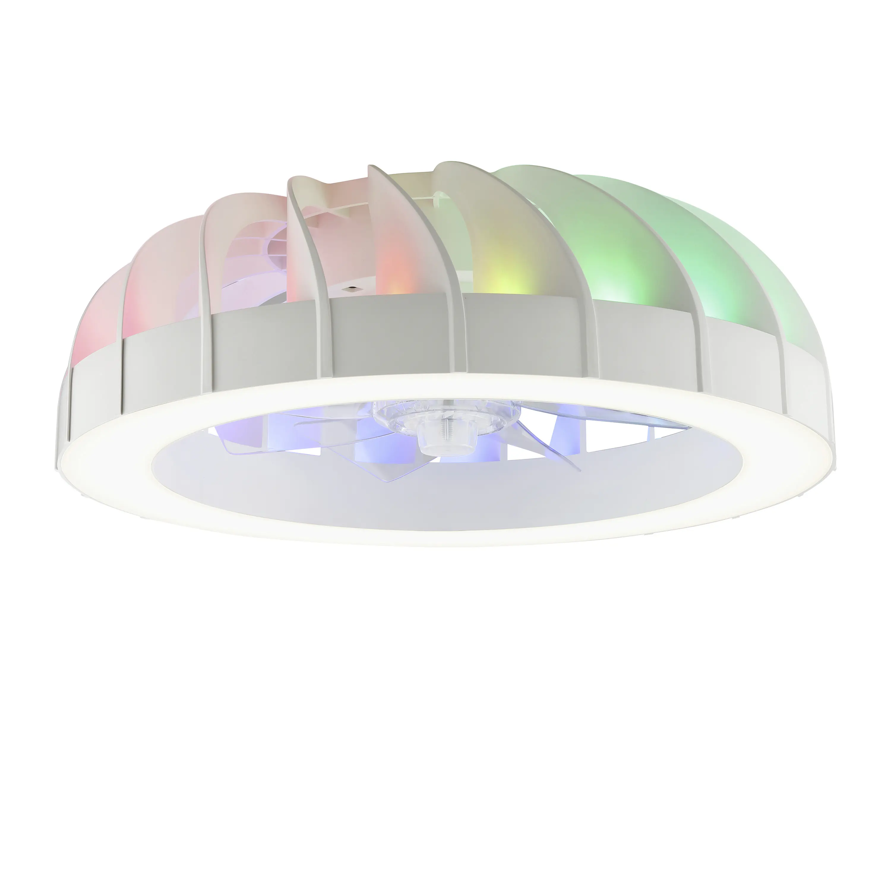 Briliant Deckenleuchte Fanora mit Ventilator 30W Ø 46 cm RGB weiß