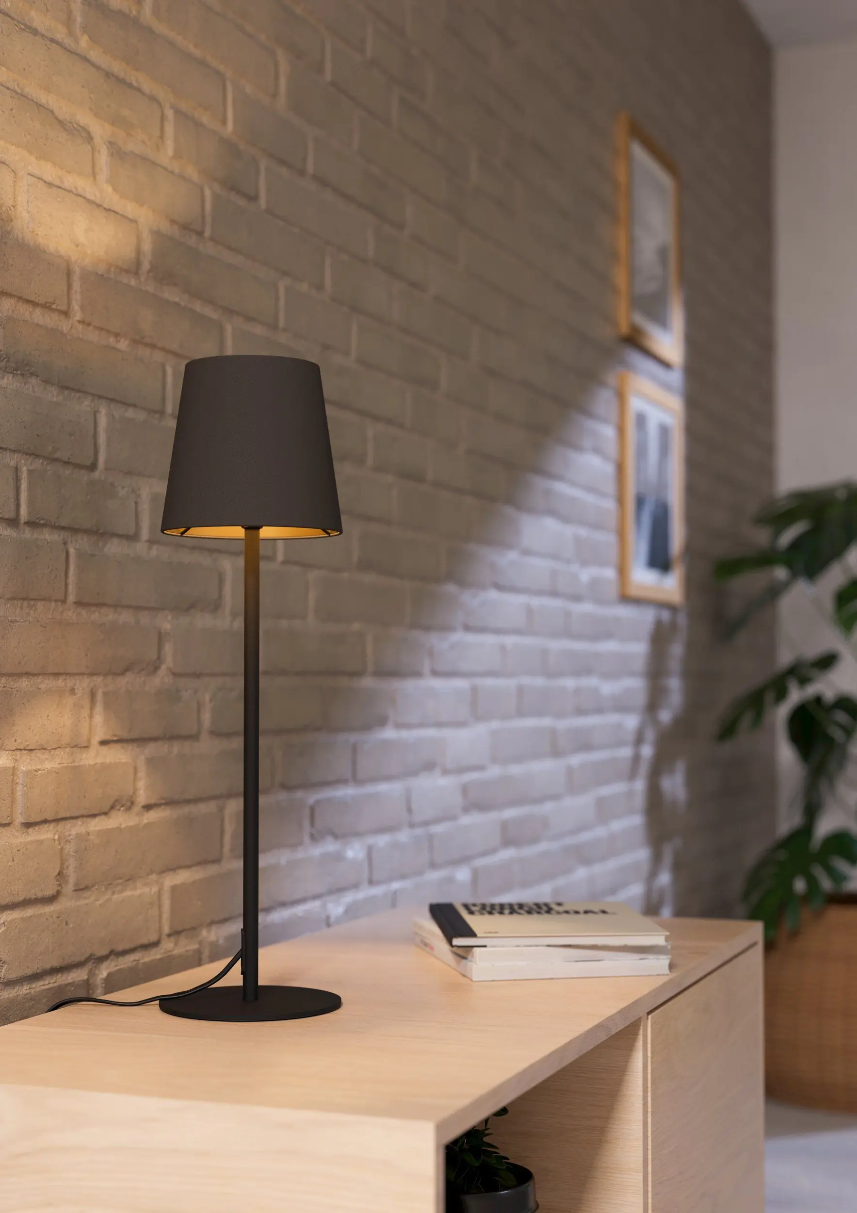 Eglo Tischleuchte Fiorana schwarz cappuccino 53 x 15 cm E14