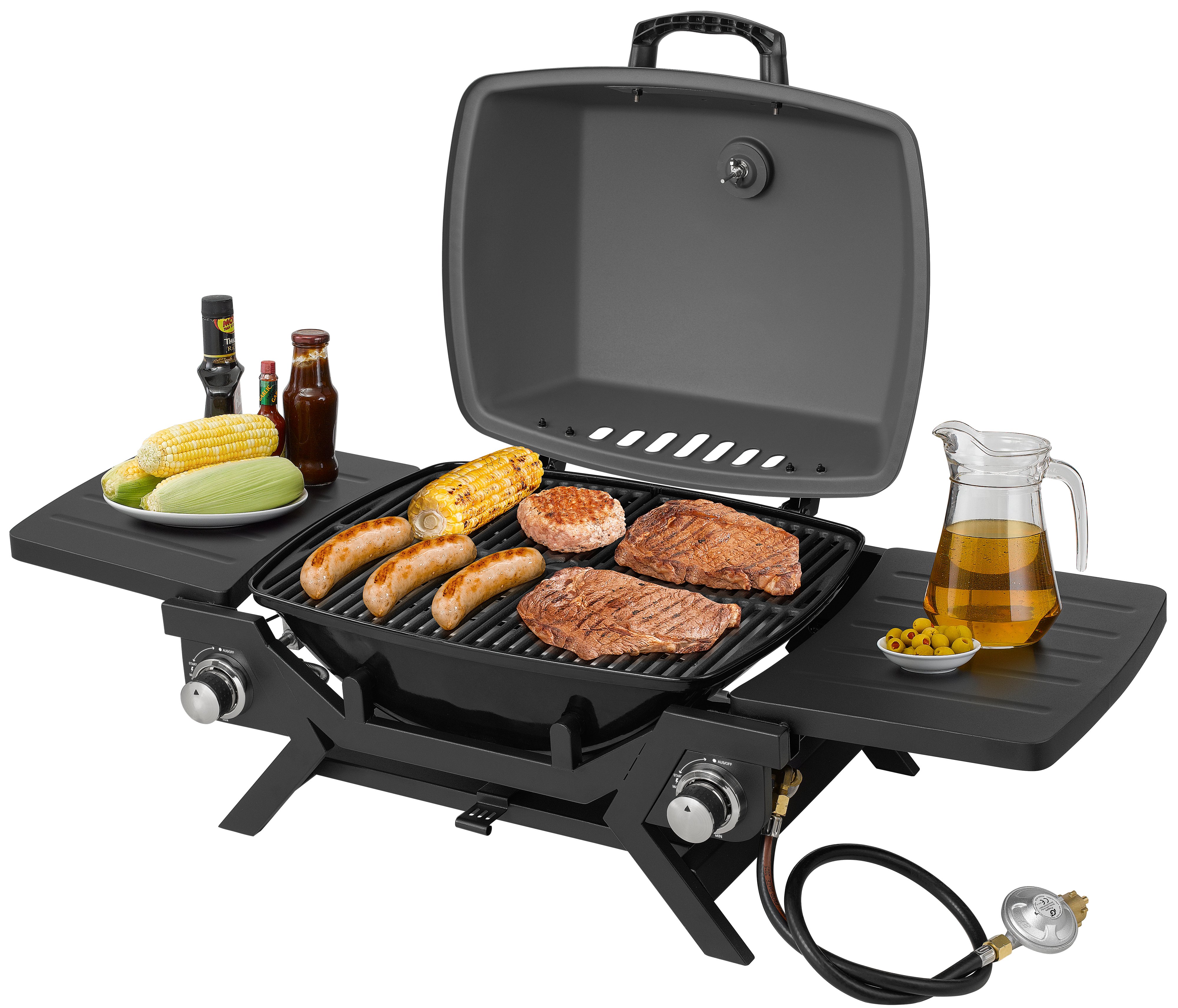 Primaster Tisch-Gasgrill CityFlame 2 Brenner Grillfläche: 47 x 35 cm