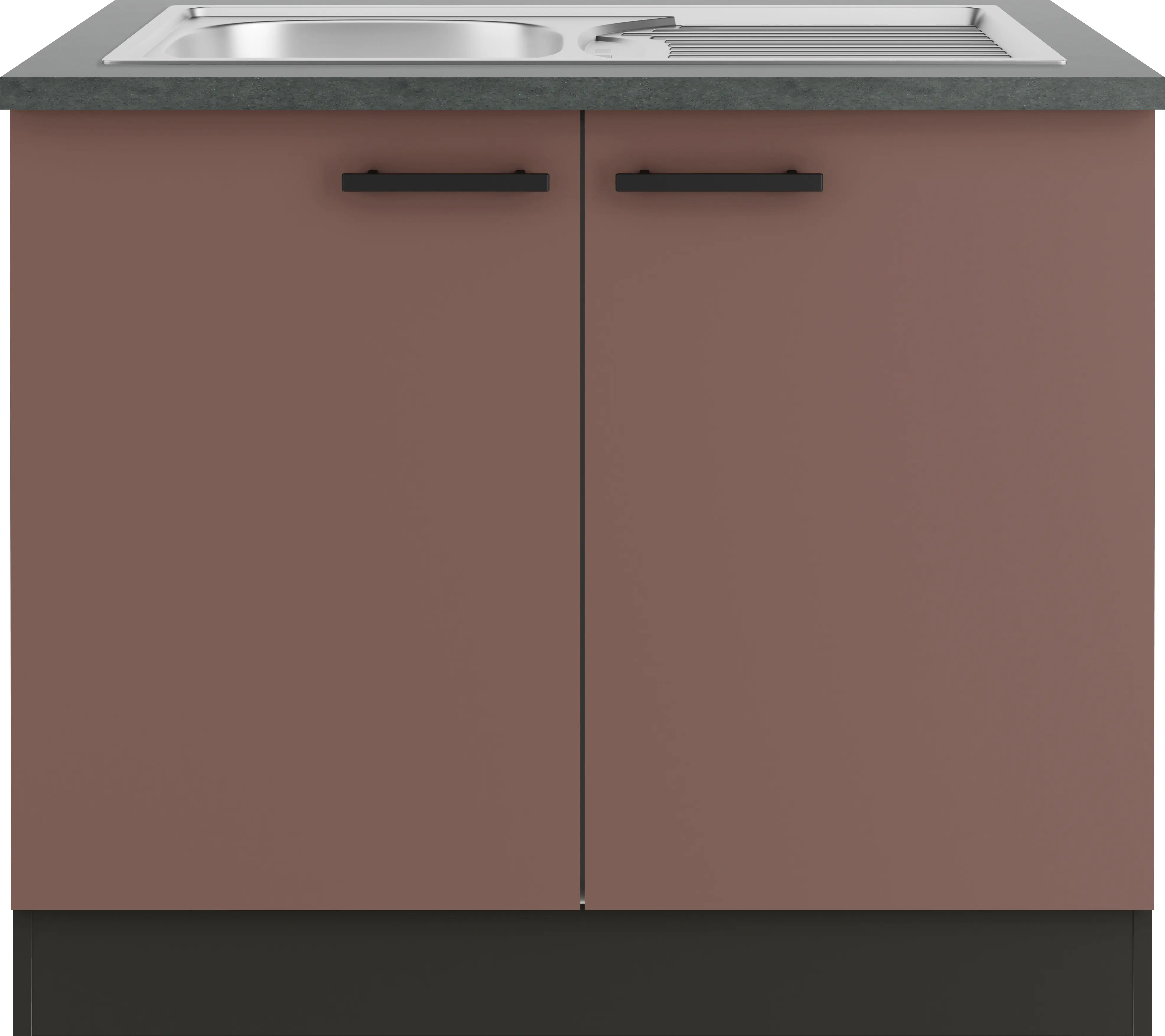 Optifit Spülenunterschrank Nizza 407 rostrot/anthrazit matt 100 cm