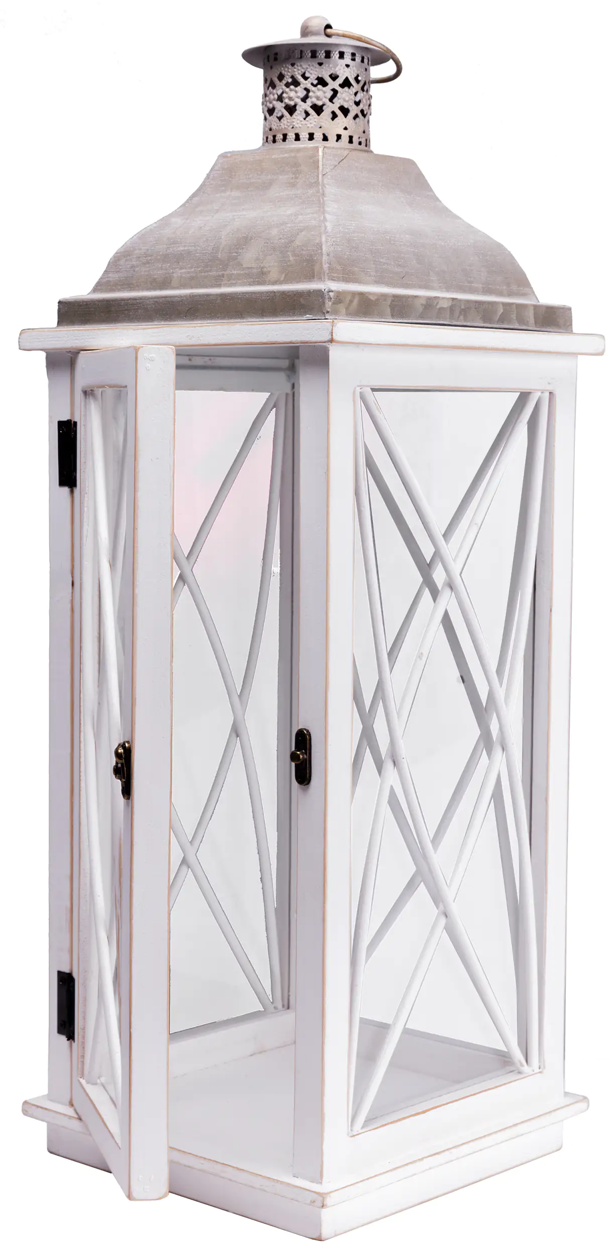 TrendLine Laterne Holz 60 x 22 x 22 cm weiß TrendLine Laterne Holz 60 x 22 x 22 cm weiß