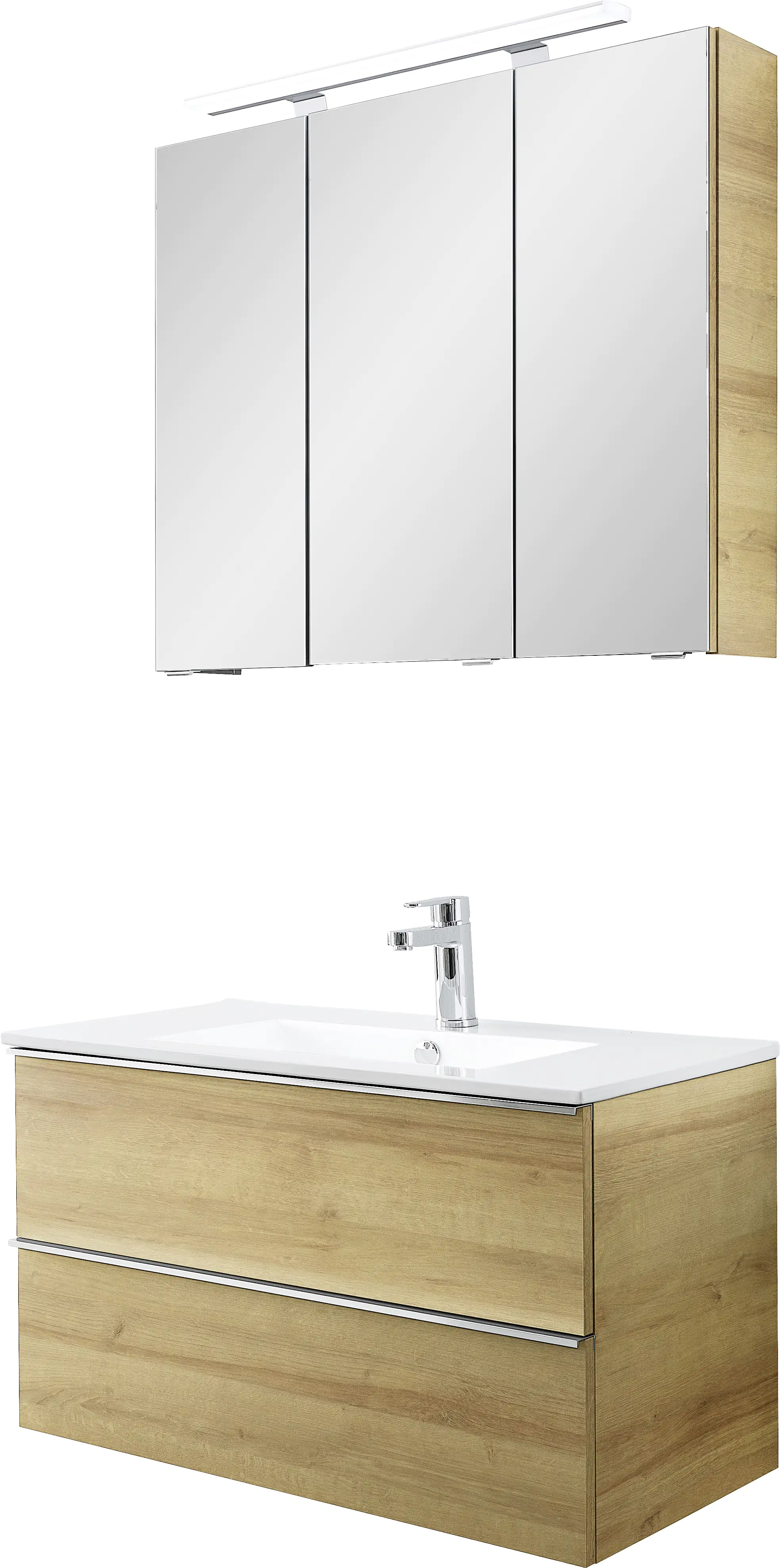 4017026181572 Primaster Bad-Set Düsseldorf riviera 81 cm LED-Leuchten, Keramikwaschtisch