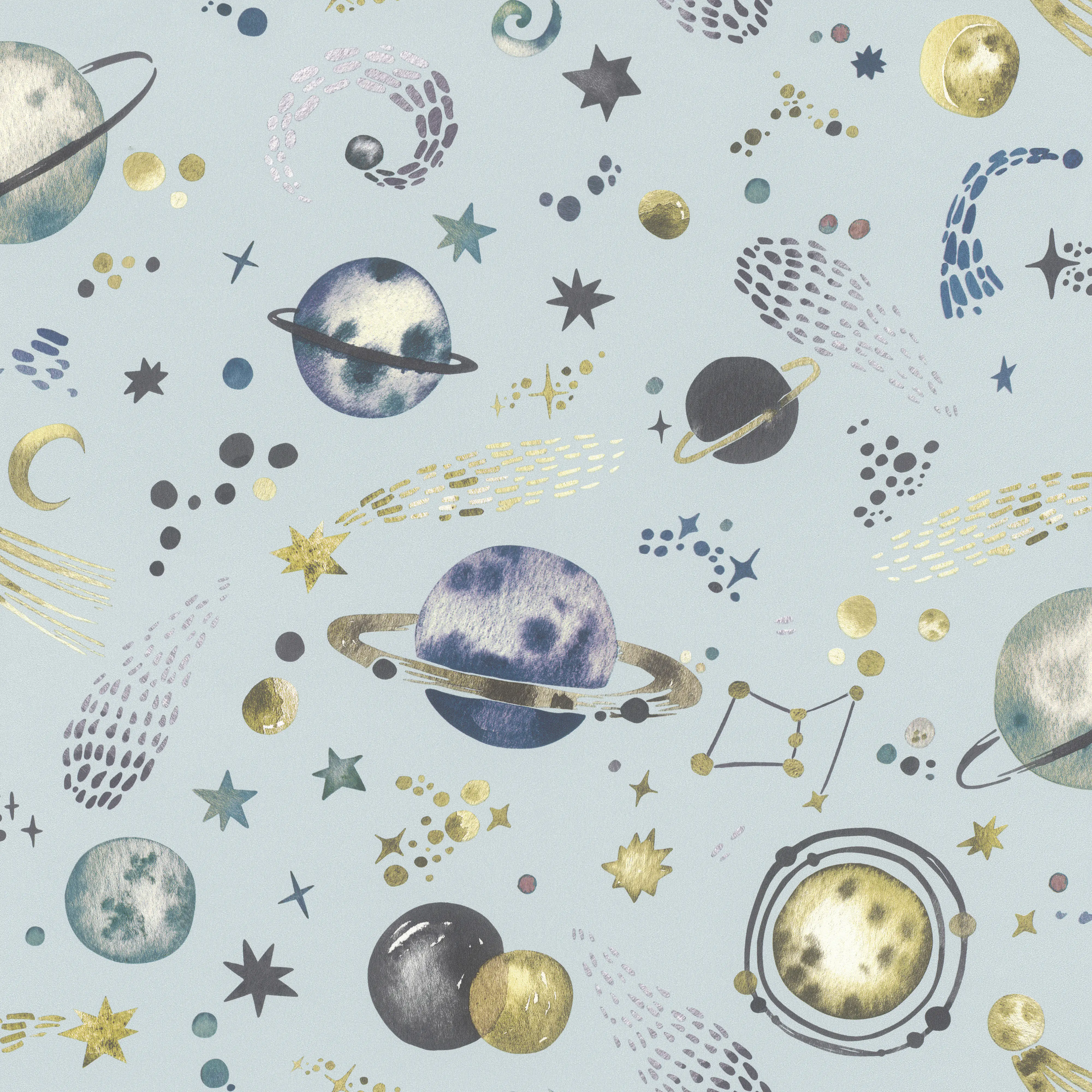 Rasch Vliestapete 300949, Kids World, Weltall, 10,05 x 0,53 m