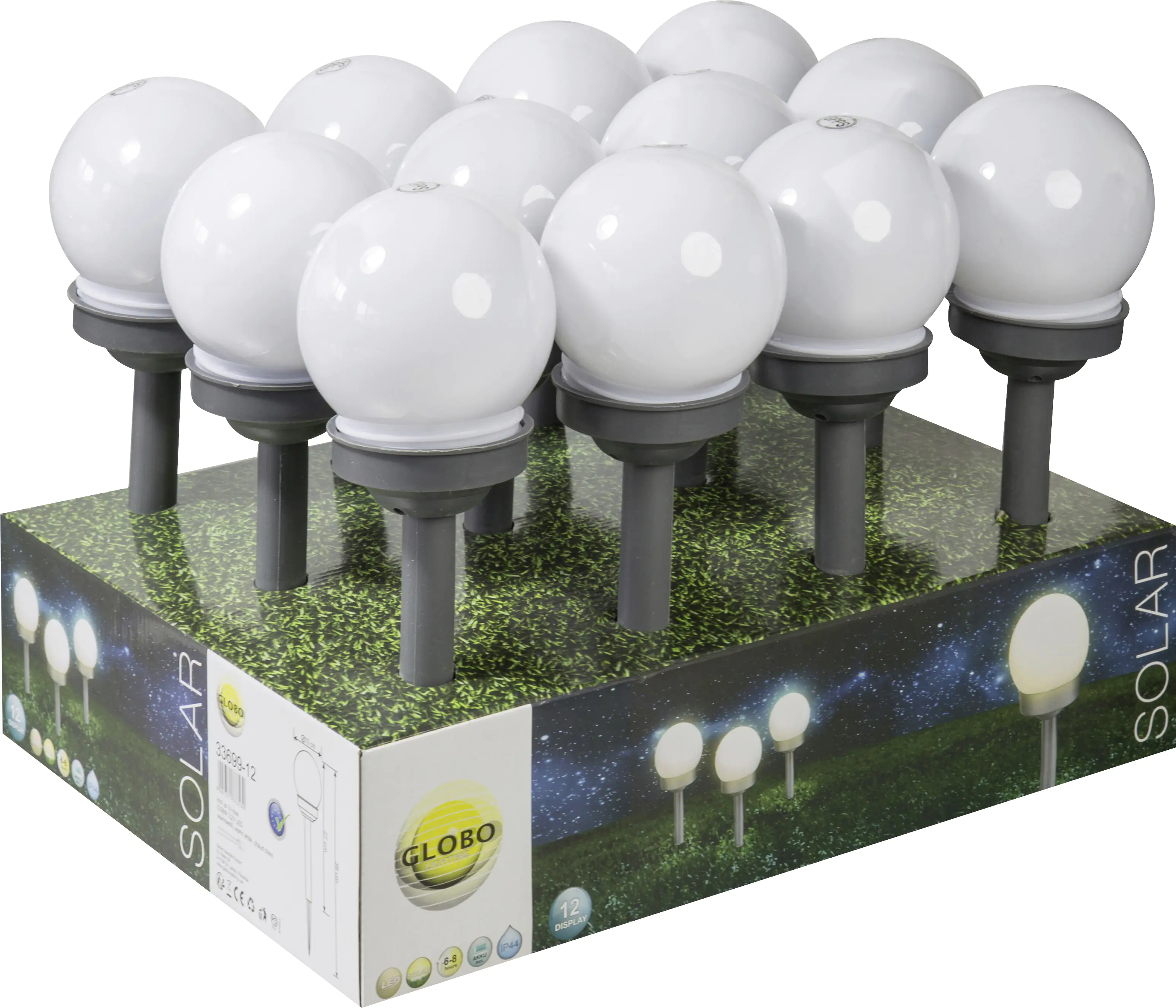Globo LED Solarleuchte grau 35 x 10 cm Globo LED Solarleuchte grau 35 x 10 cm