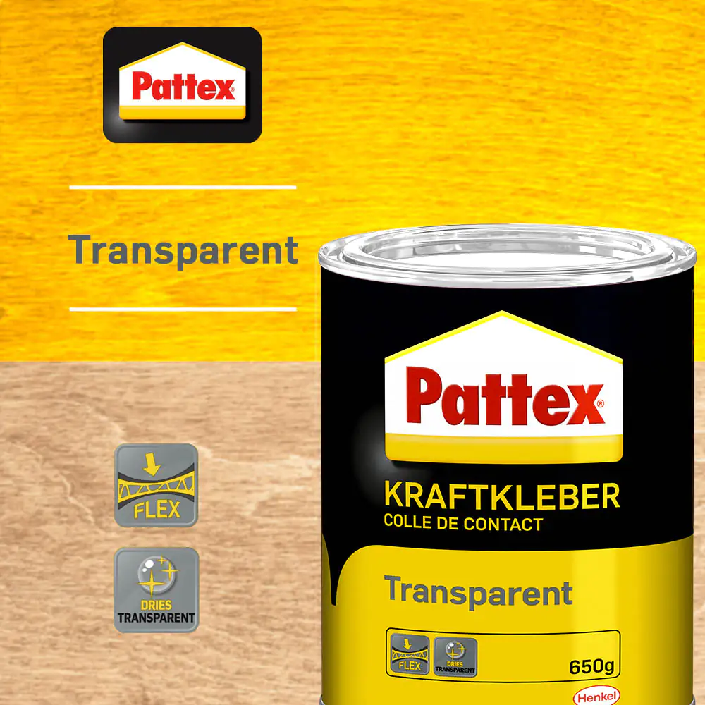 Pattex Kraftkleber Transparent 650 g Dose, transparent